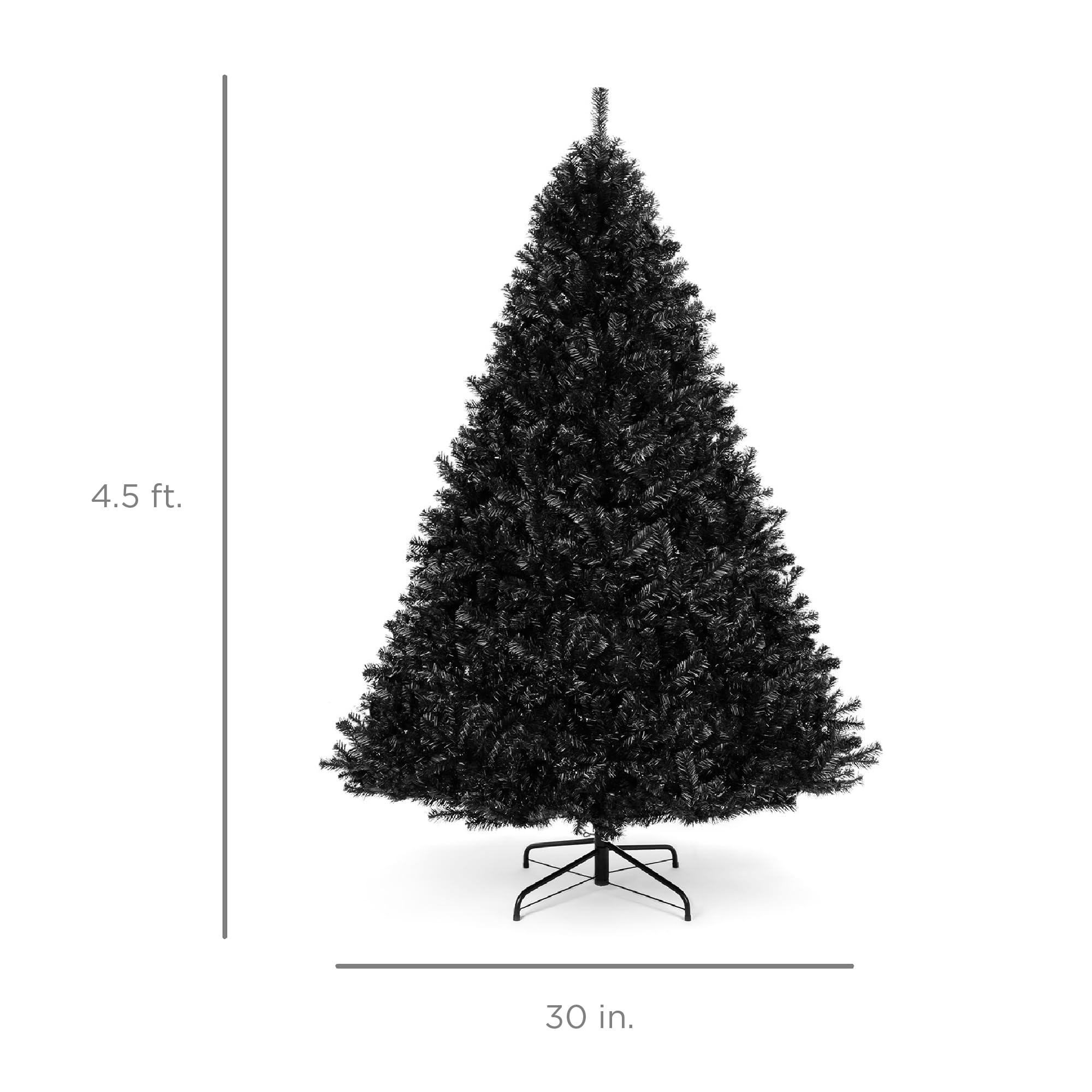 Foto 8 pulgar | Árbol De Navidad Best Choice Products, Completamente Negro, 1,4 M, Con 362 Puntas - Venta Internacional.