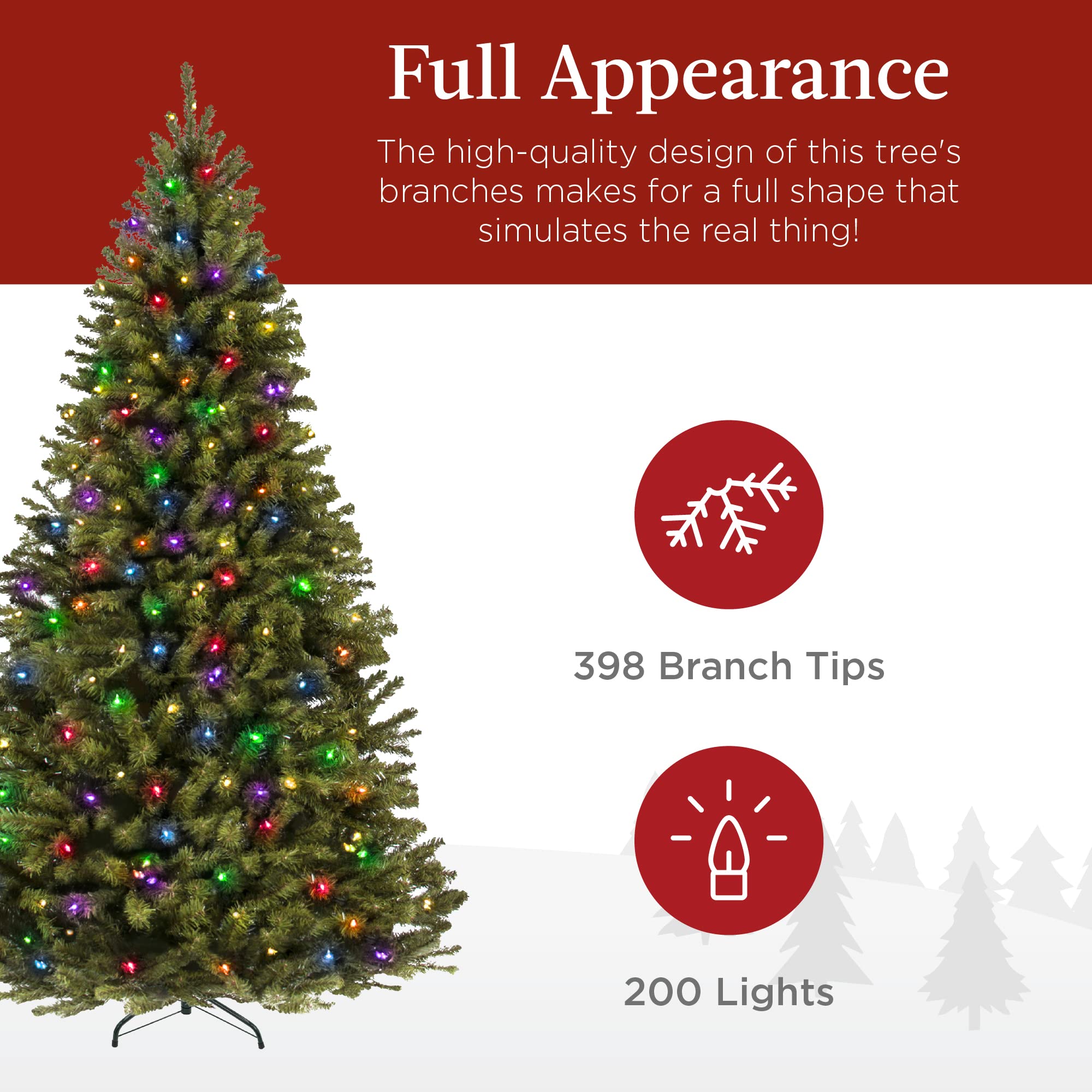 Foto 3 | Árbol De Navidad Best Choice Products Preiluminado De 1,4 M Con Luces Led - Venta Internacional.