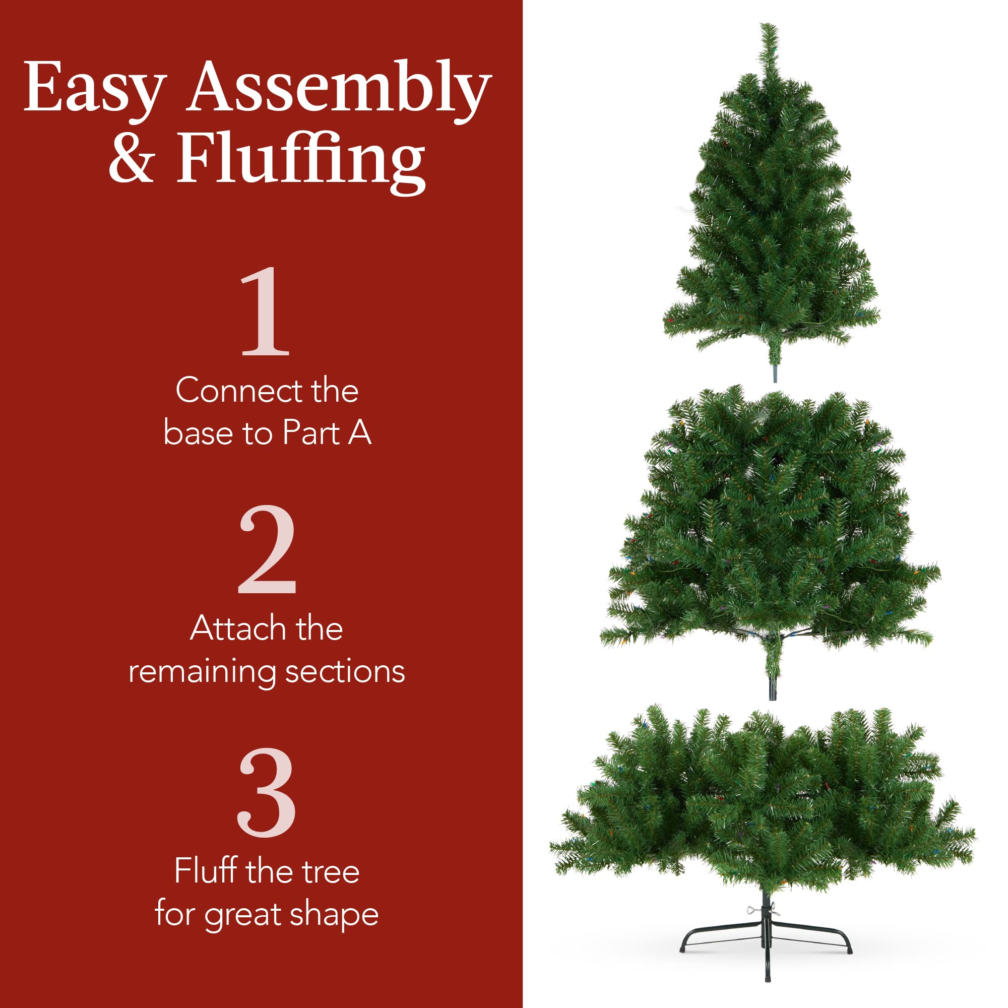 Foto 5 pulgar | Árbol De Navidad Best Choice Products Preiluminado De 1,4 M Con Luces Led - Venta Internacional.
