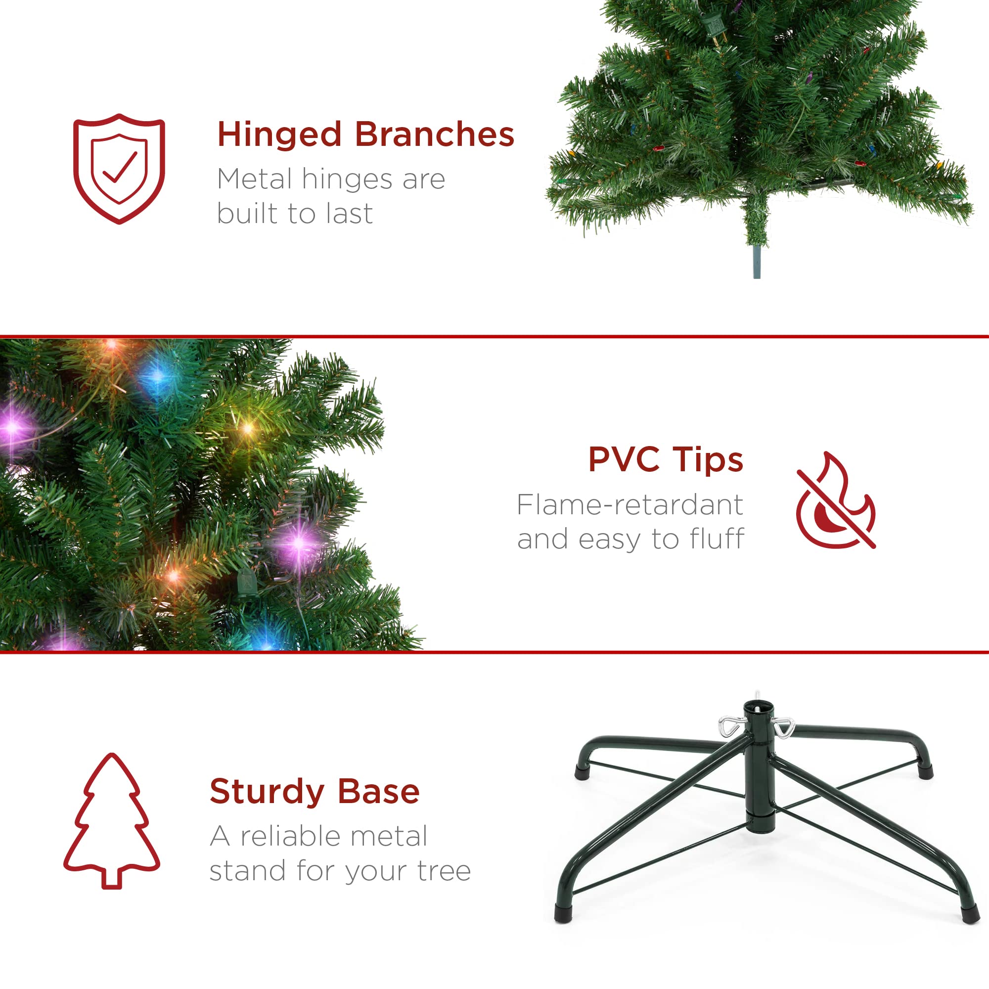 Foto 6 pulgar | Árbol De Navidad Best Choice Products Preiluminado De 1,4 M Con Luces Led - Venta Internacional.
