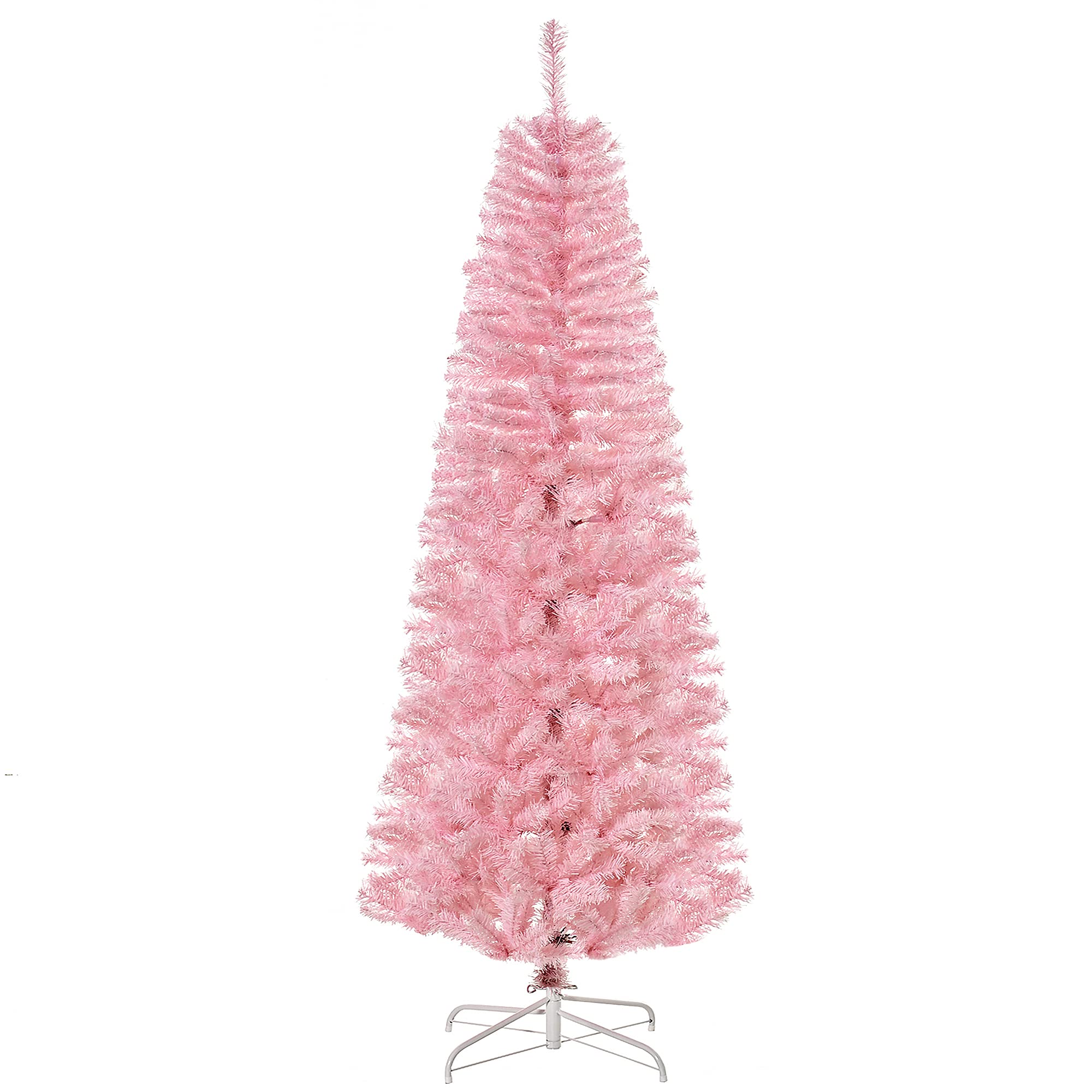 Foto 2 pulgar | Árbol De Navidad Homcom Slim Douglas Fir De 6 Pies Con 618 Puntas, Rosa - Venta Internacional.