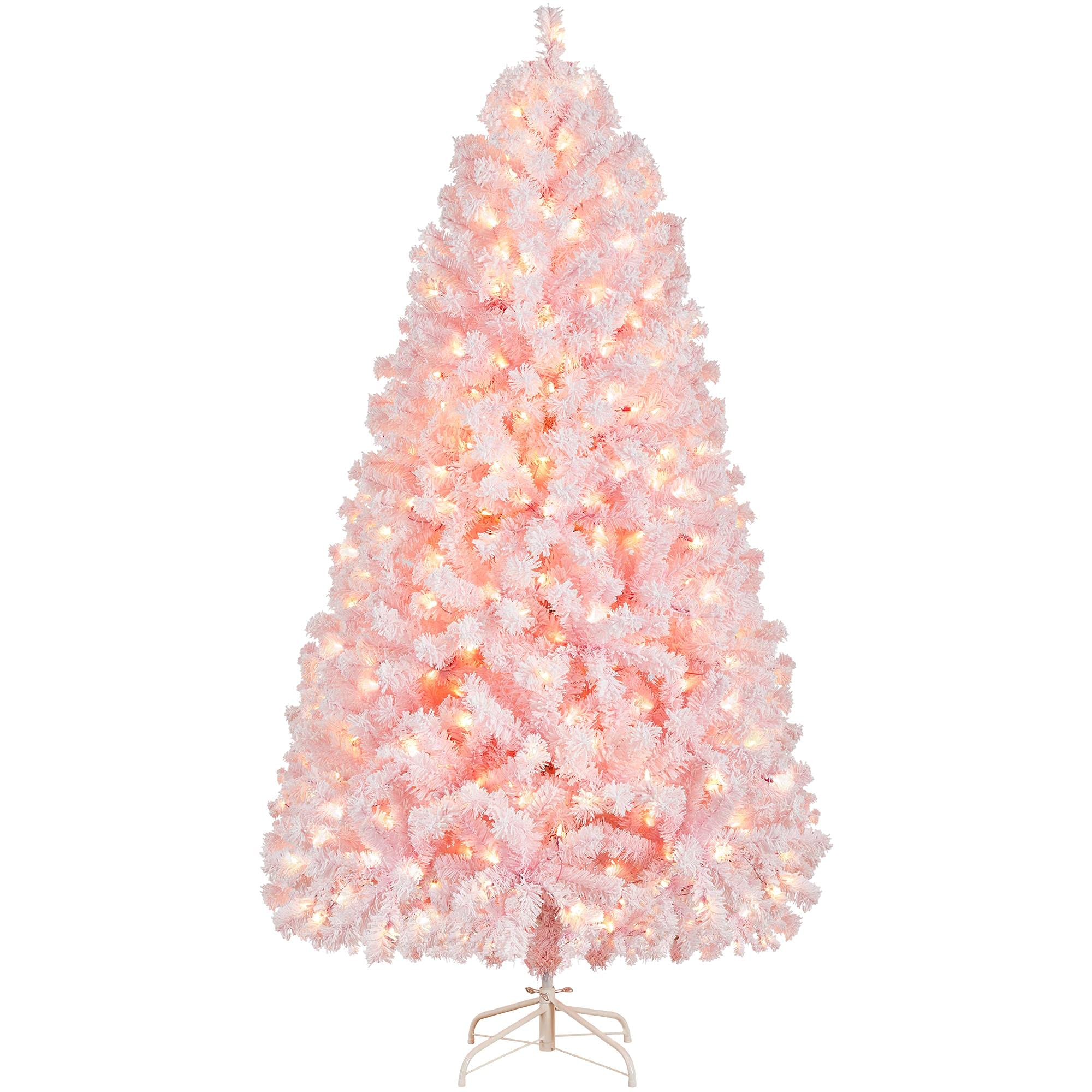 Árbol De Navidad Yaheetech De 6 Pies Con 250 Luces Blancas Cálidas, Color Rosa - Venta Internacional. $4,650