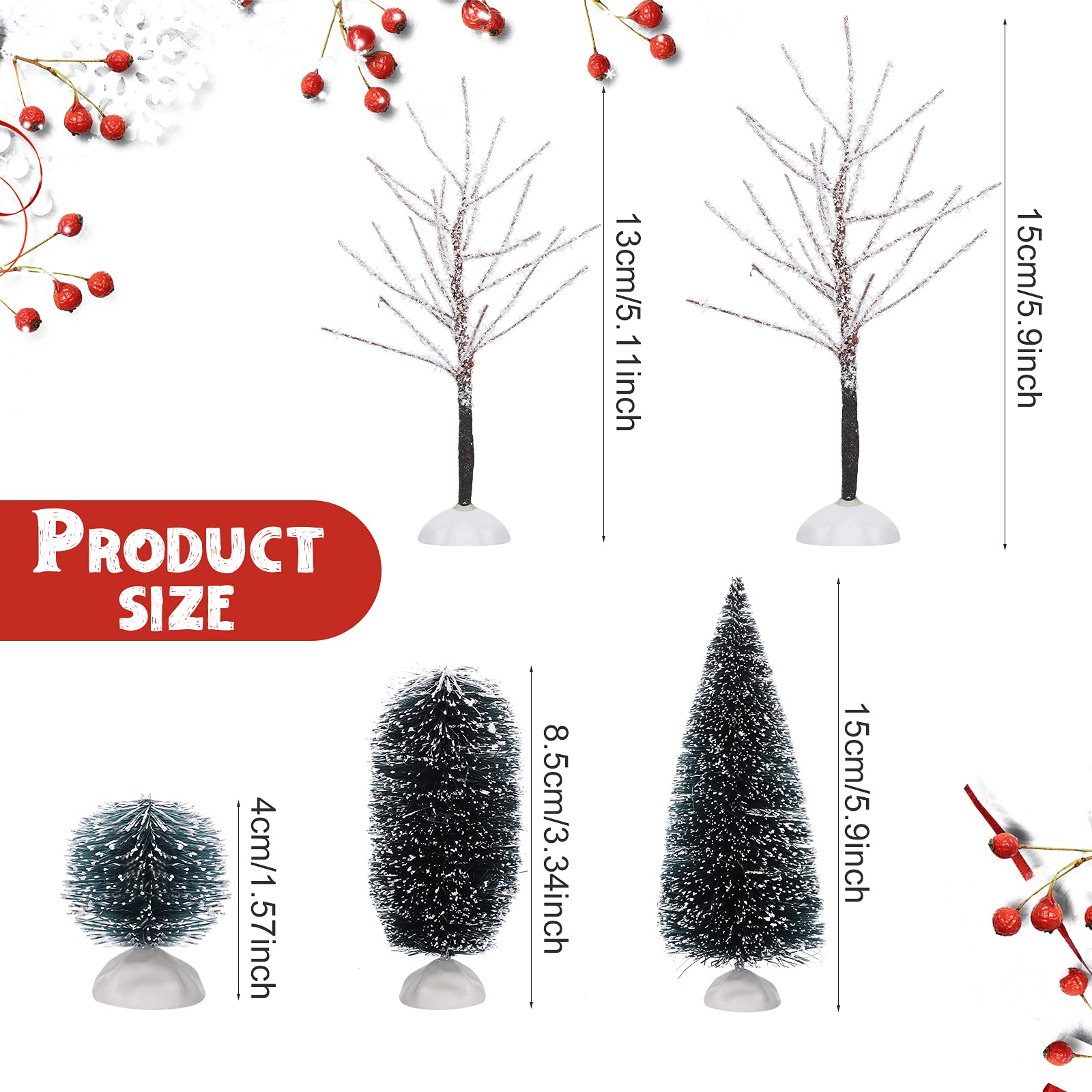 Foto 2 | Árboles De Mesa Navideños Modelo Sumind Winter Snow (12 Unidades) - Venta Internacional.