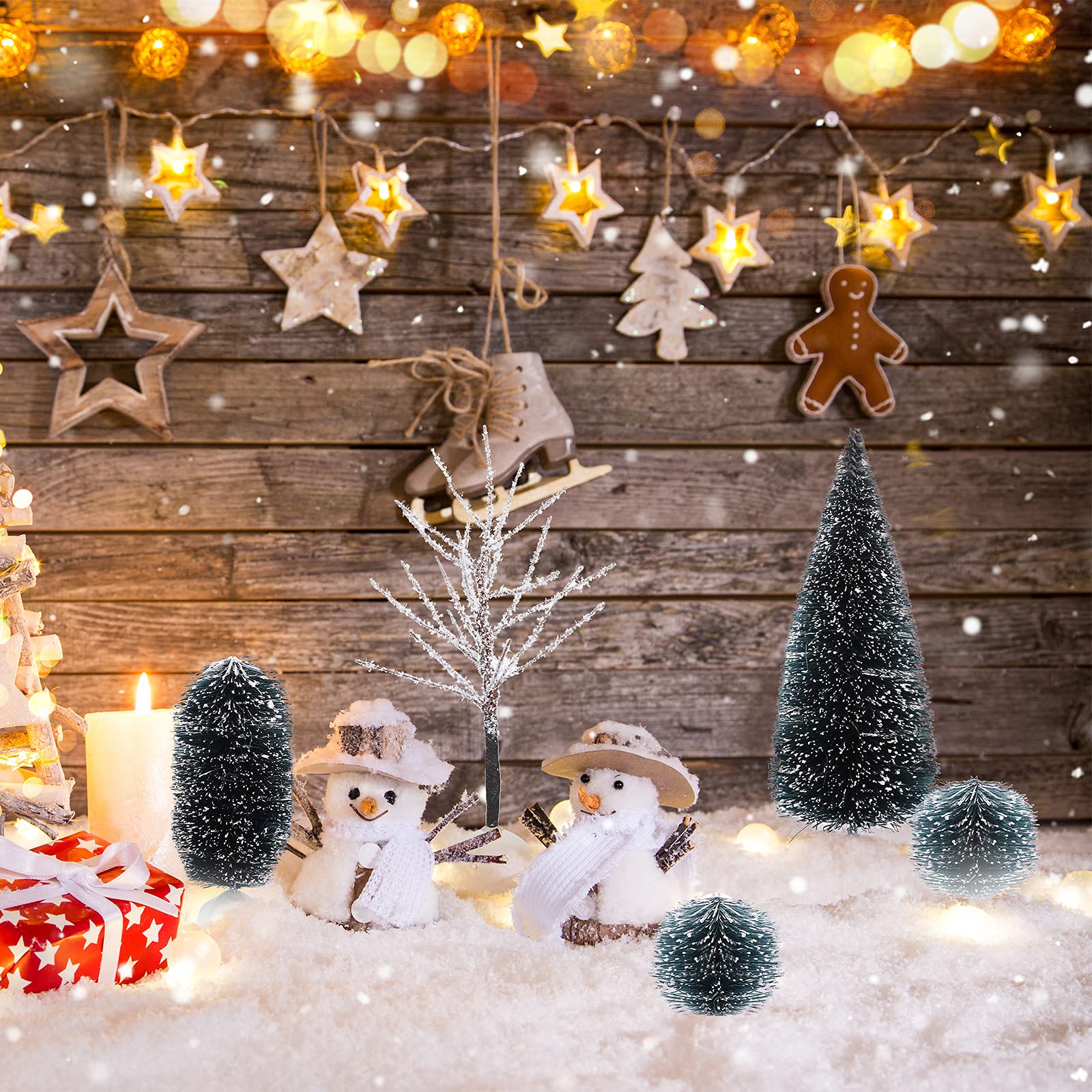 Foto 6 | Árboles De Mesa Navideños Modelo Sumind Winter Snow (12 Unidades) - Venta Internacional.