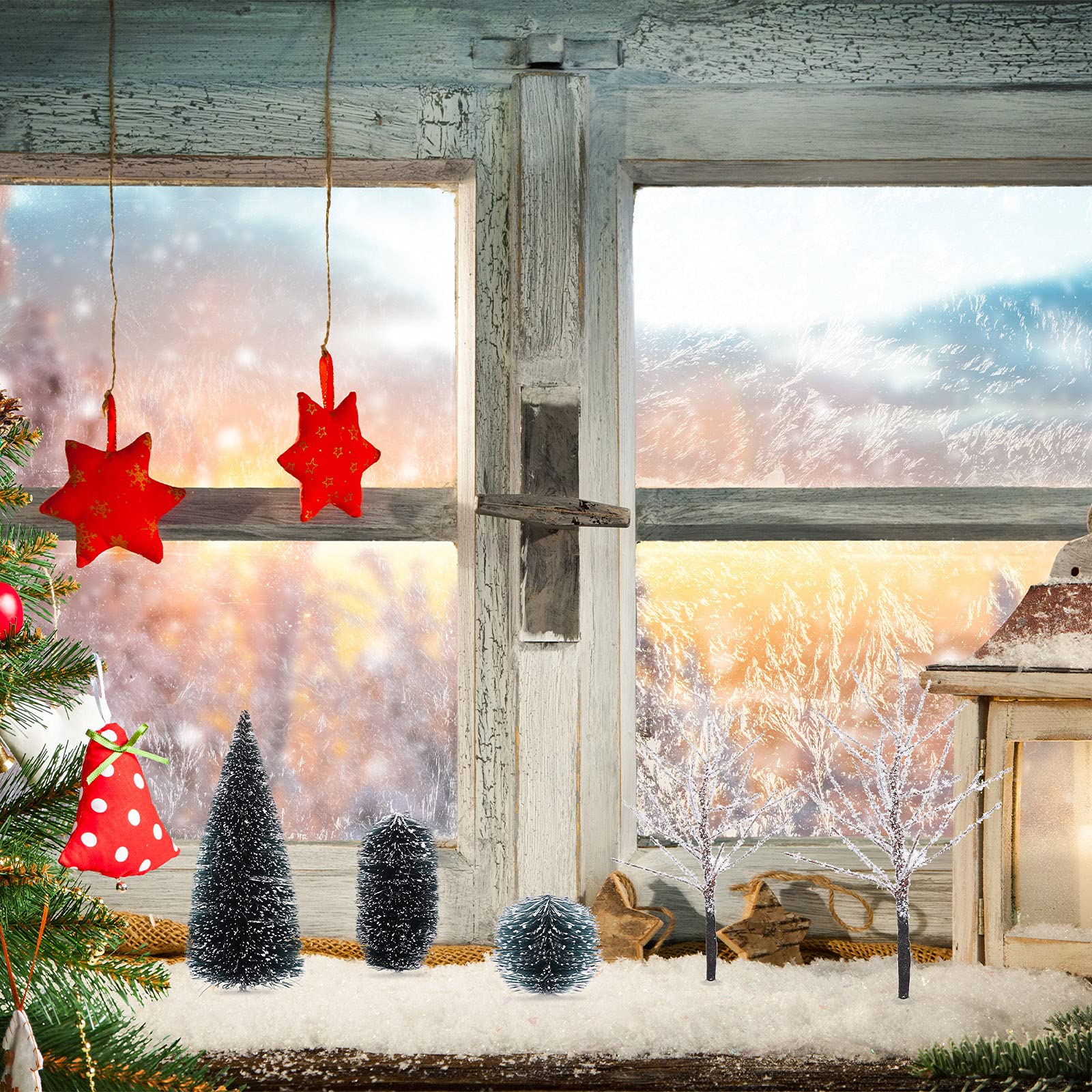 Foto 7 | Árboles De Mesa Navideños Modelo Sumind Winter Snow (12 Unidades) - Venta Internacional.