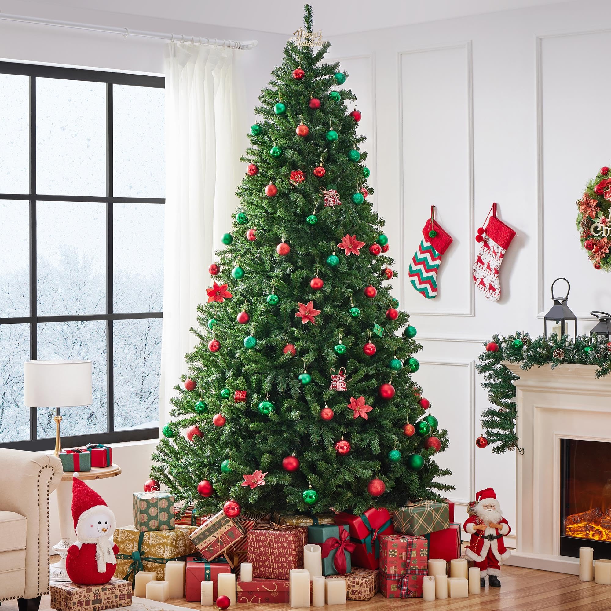 Foto 5 pulgar | Árbol De Navidad Yaheetech, Abeto De 9 Pies Con 2028 Puntas De Rama - Venta Internacional.