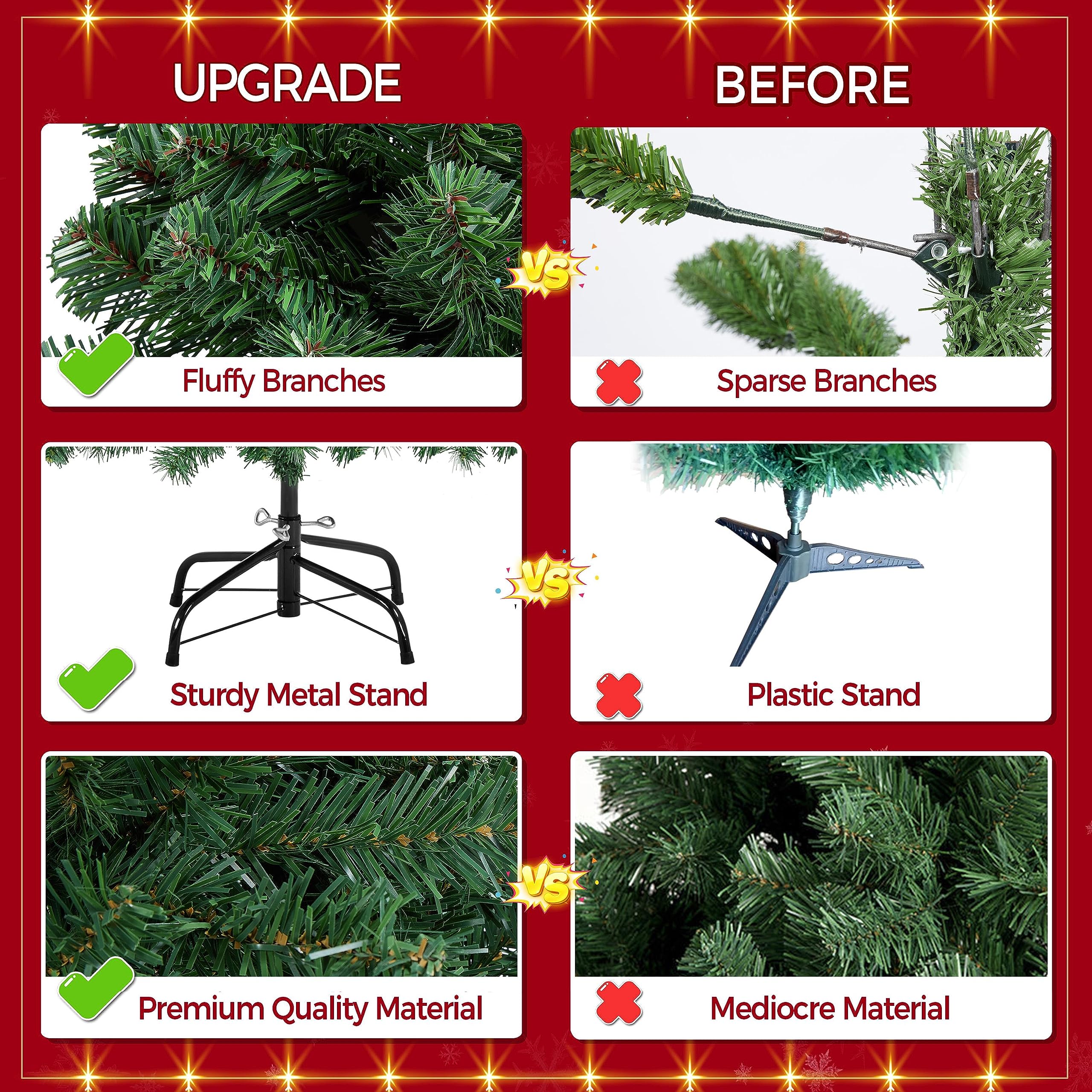 Foto 7 | Árbol De Navidad Yaheetech, Abeto De 9 Pies Con 2028 Puntas De Rama - Venta Internacional.