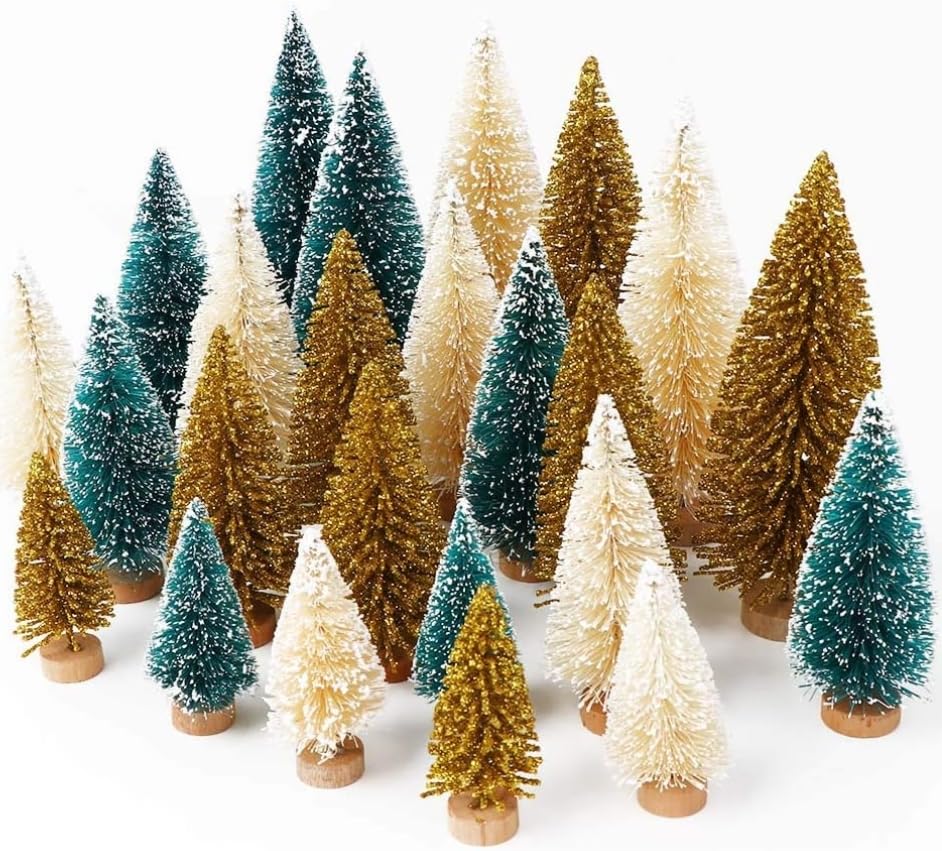 Foto 1 | Mini Cepillo Para Botellas Christmas Trees Aerowo Con Base De Madera, 24 Unidades - Venta Internacional.