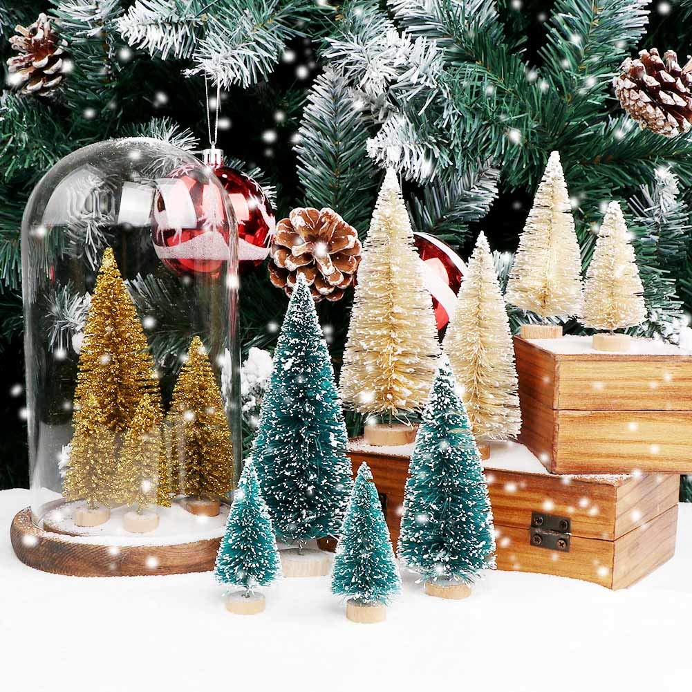 Foto 3 | Mini Cepillo Para Botellas Christmas Trees Aerowo Con Base De Madera, 24 Unidades - Venta Internacional.