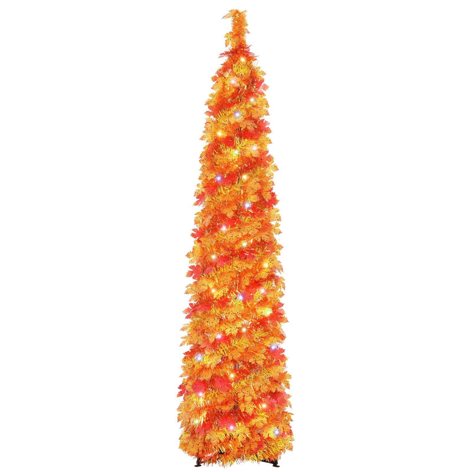 Foto 1 | Árbol De Navidad Macting De 5 Pies Con Luces, Hojas De Arce Otoñales - Venta Internacional.
