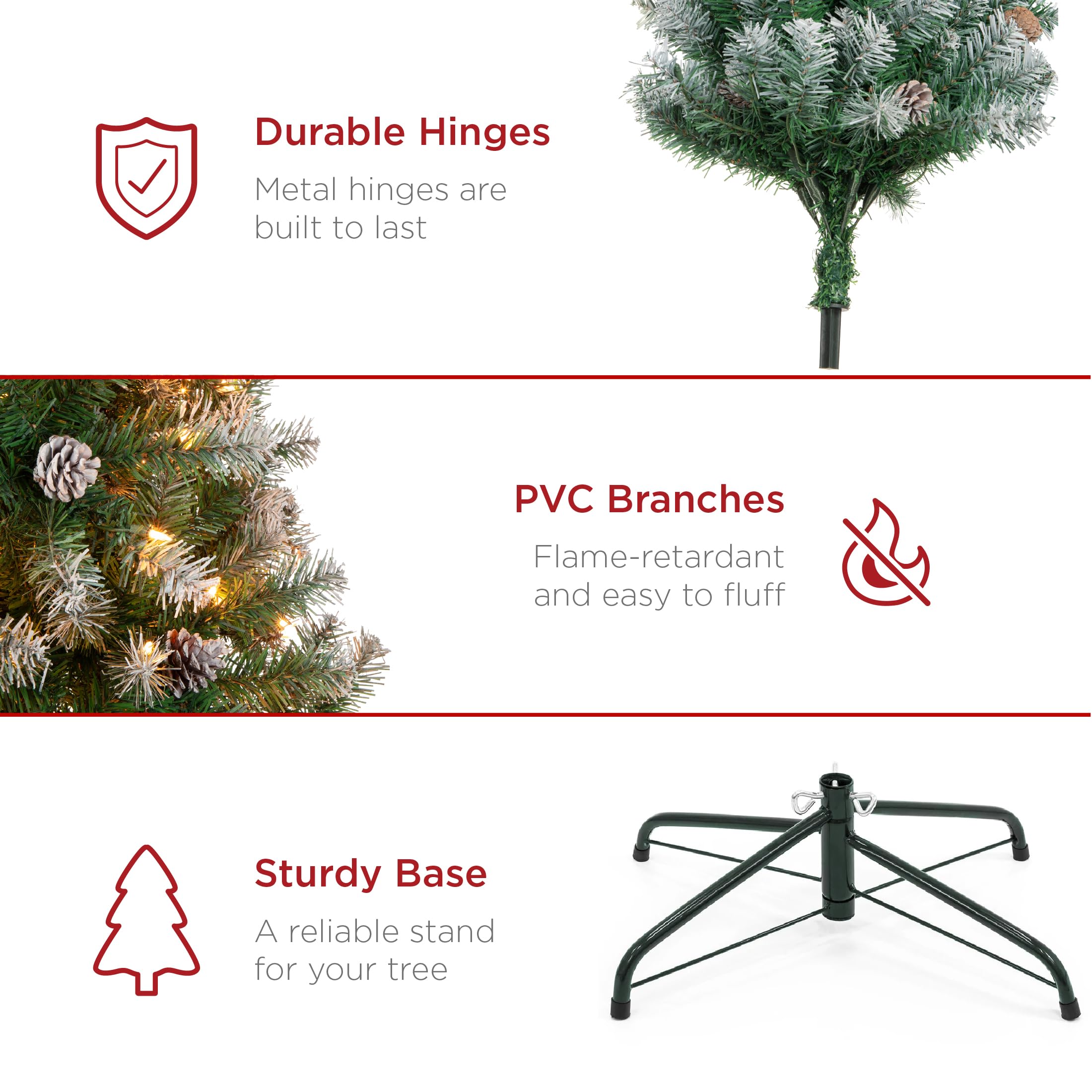 Foto 7 pulgar | Árbol De Navidad Best Choice Products De 1,4 M Con 450 Puntas - Venta Internacional.