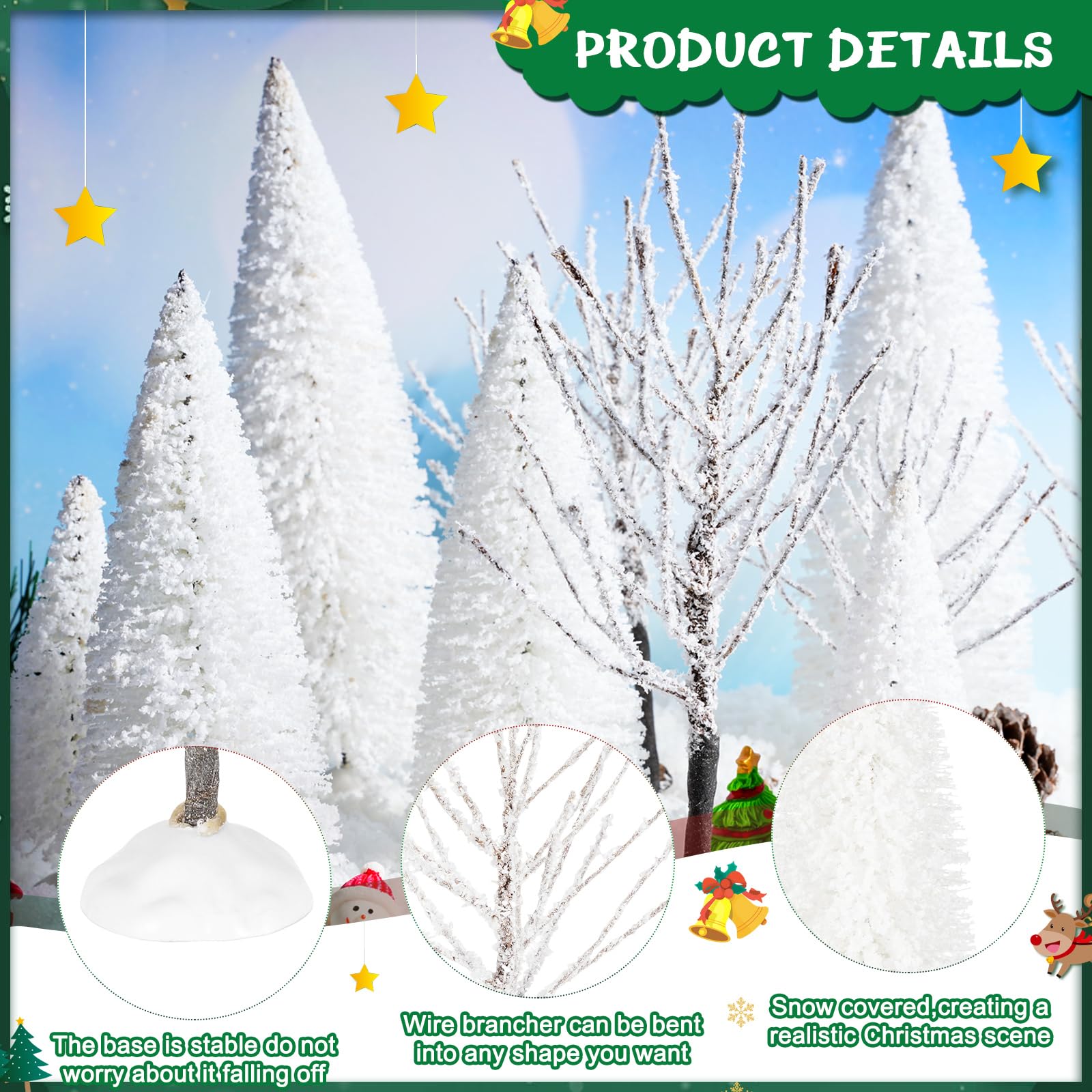 Foto 4 pulgar | Árboles De Mesa De Navidad, Modelo Sumind Winter Snow, 12 Unidades - Venta Internacional.