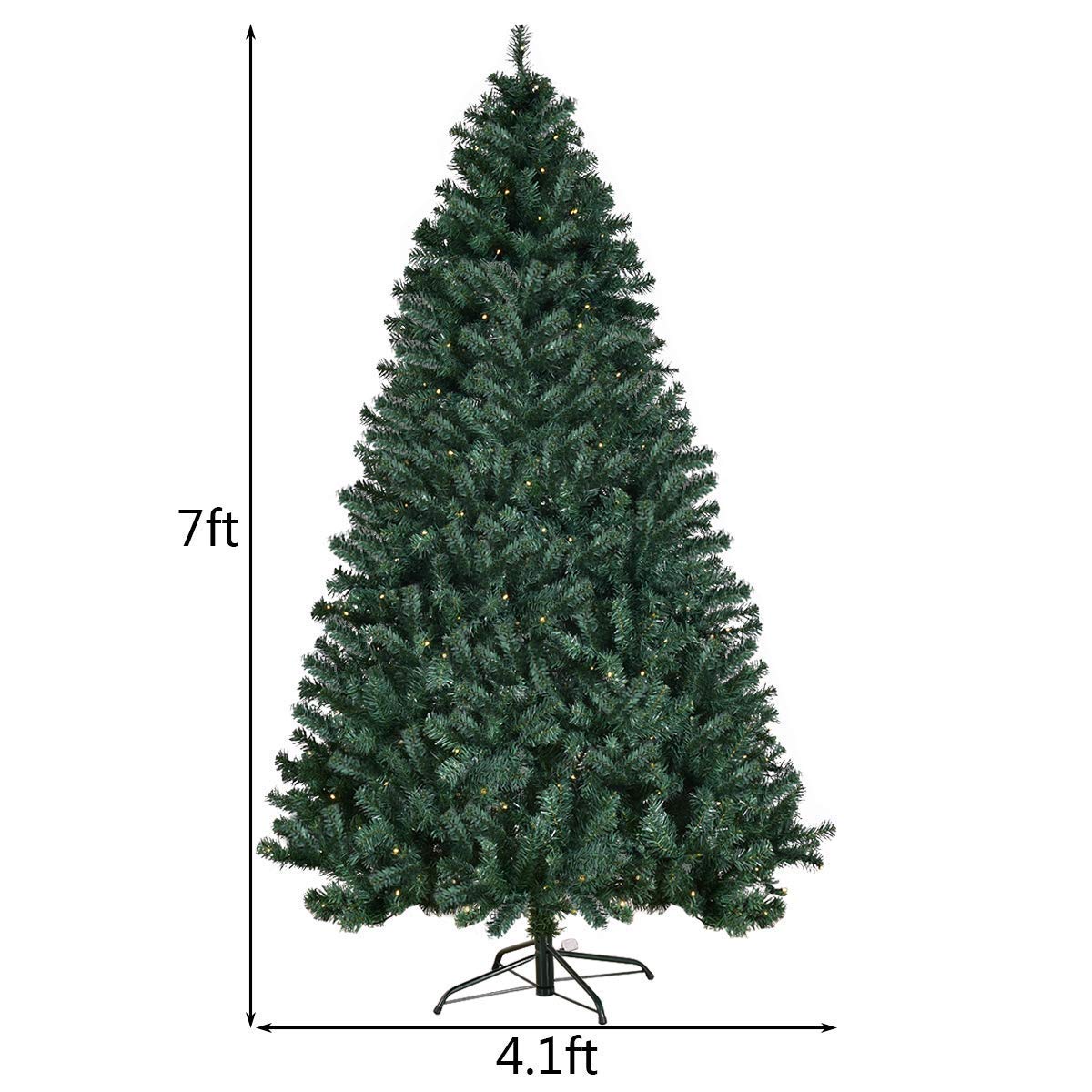 Foto 5 pulgar | Árbol De Navidad Costway De Pvc Preiluminado De 7 Pies Con 300 Luces Led, Color Verde - Venta Internacional.