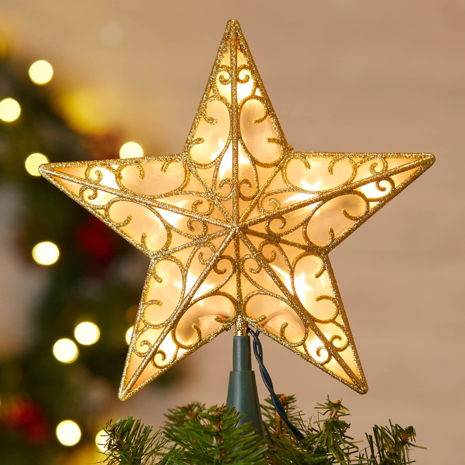 Decoración Con Forma De Estrella De Navidad Brightown, 24 Cm, Enchufable, Color Plateado - Venta Internacional. $927