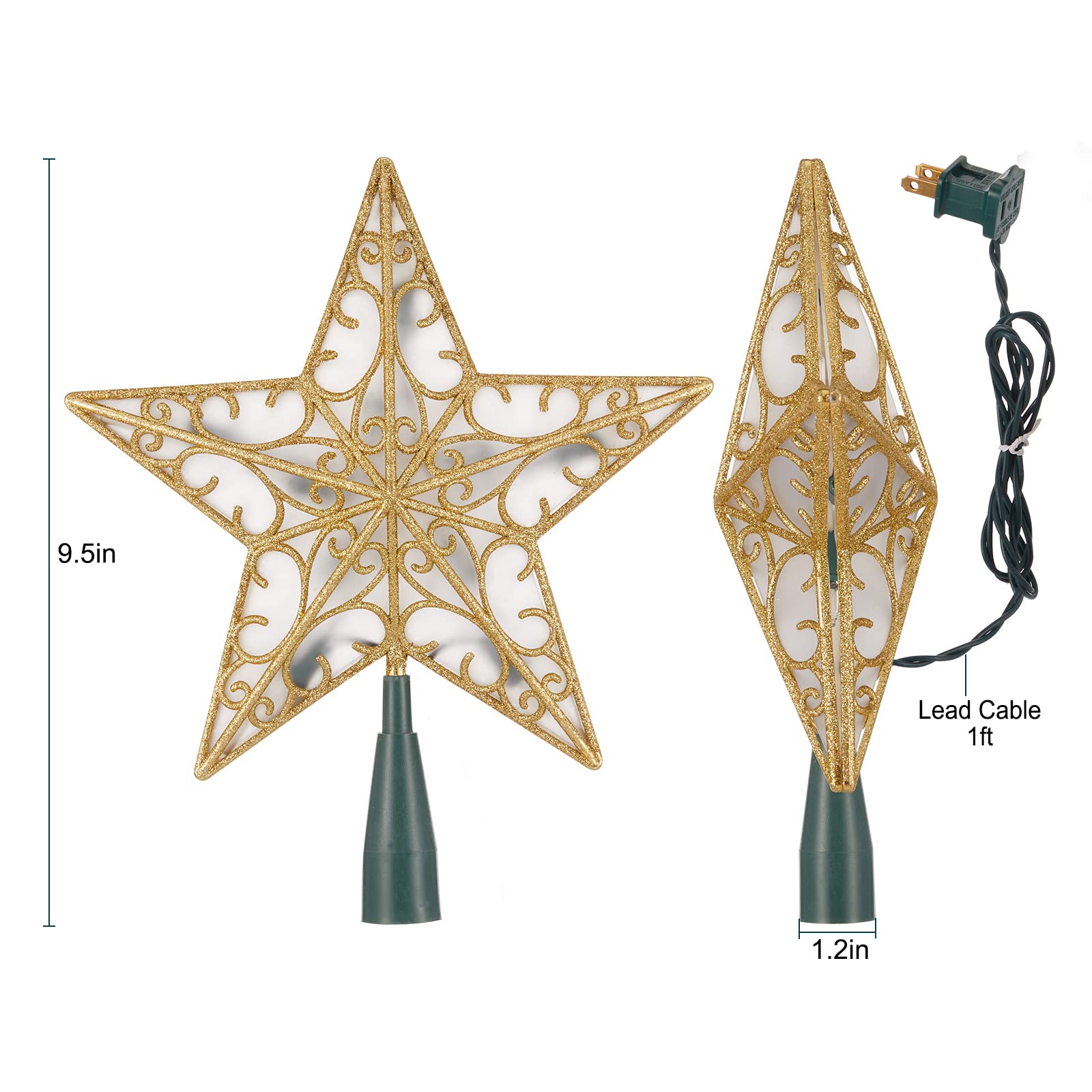 Foto 7 | Decoración Con Forma De Estrella De Navidad Brightown, 24 Cm, Enchufable, Color Plateado - Venta Internacional.