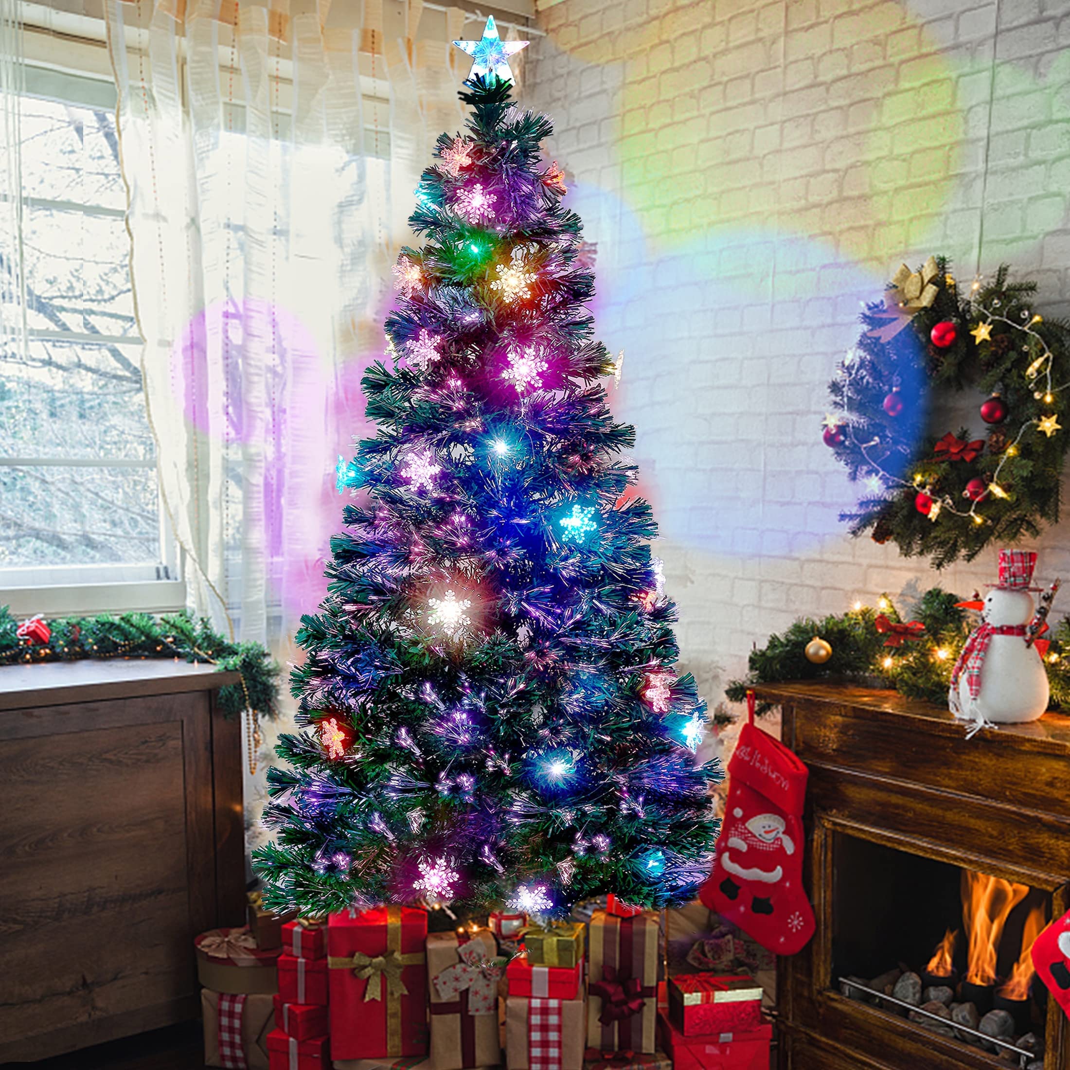 Árbol De Navidad Artificial Juegoal Preiluminado De 1,8 M Con Luces Rgb - Venta Internacional. $2,818