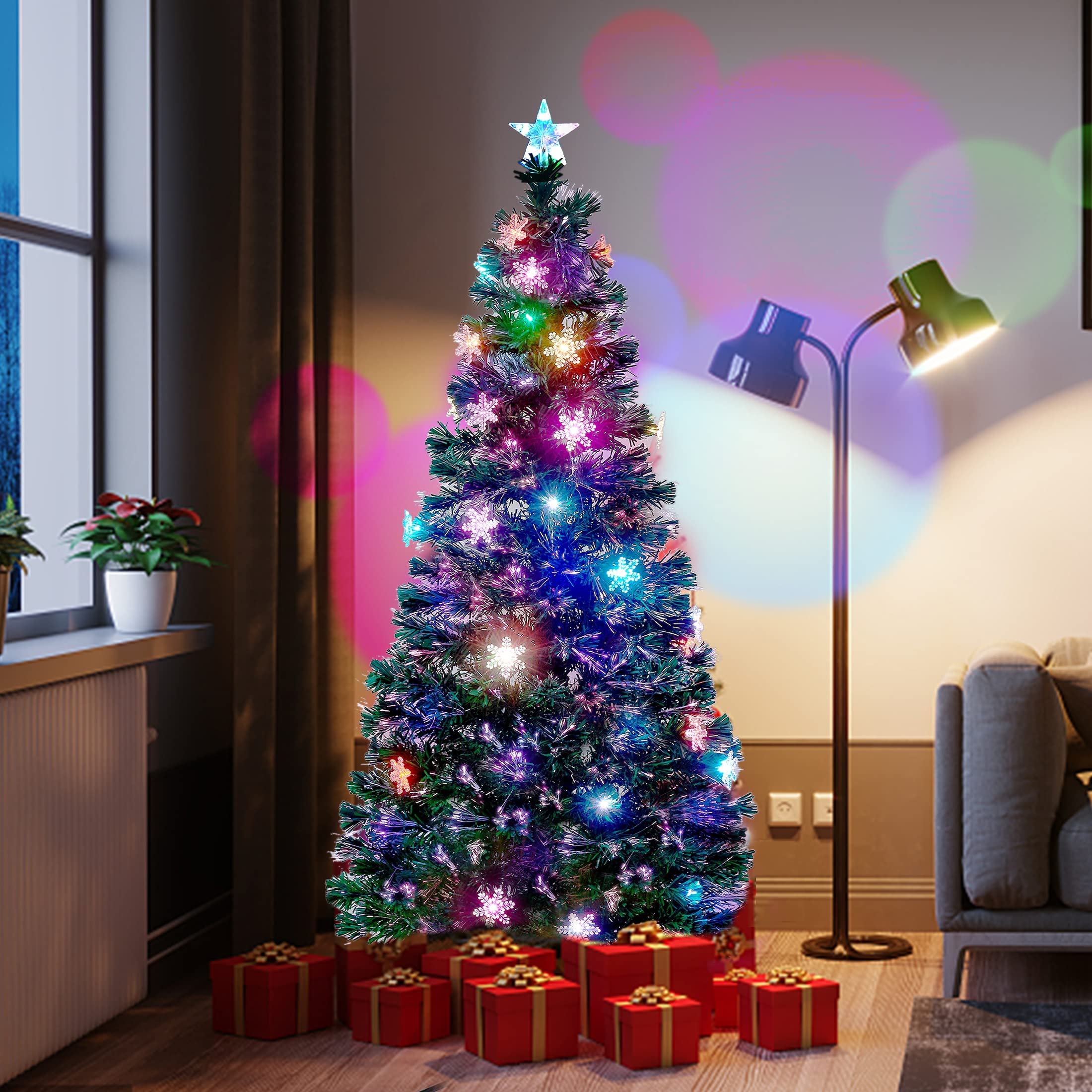 Foto 3 pulgar | Árbol De Navidad Artificial Juegoal Preiluminado De 1,8 M Con Luces Rgb - Venta Internacional.