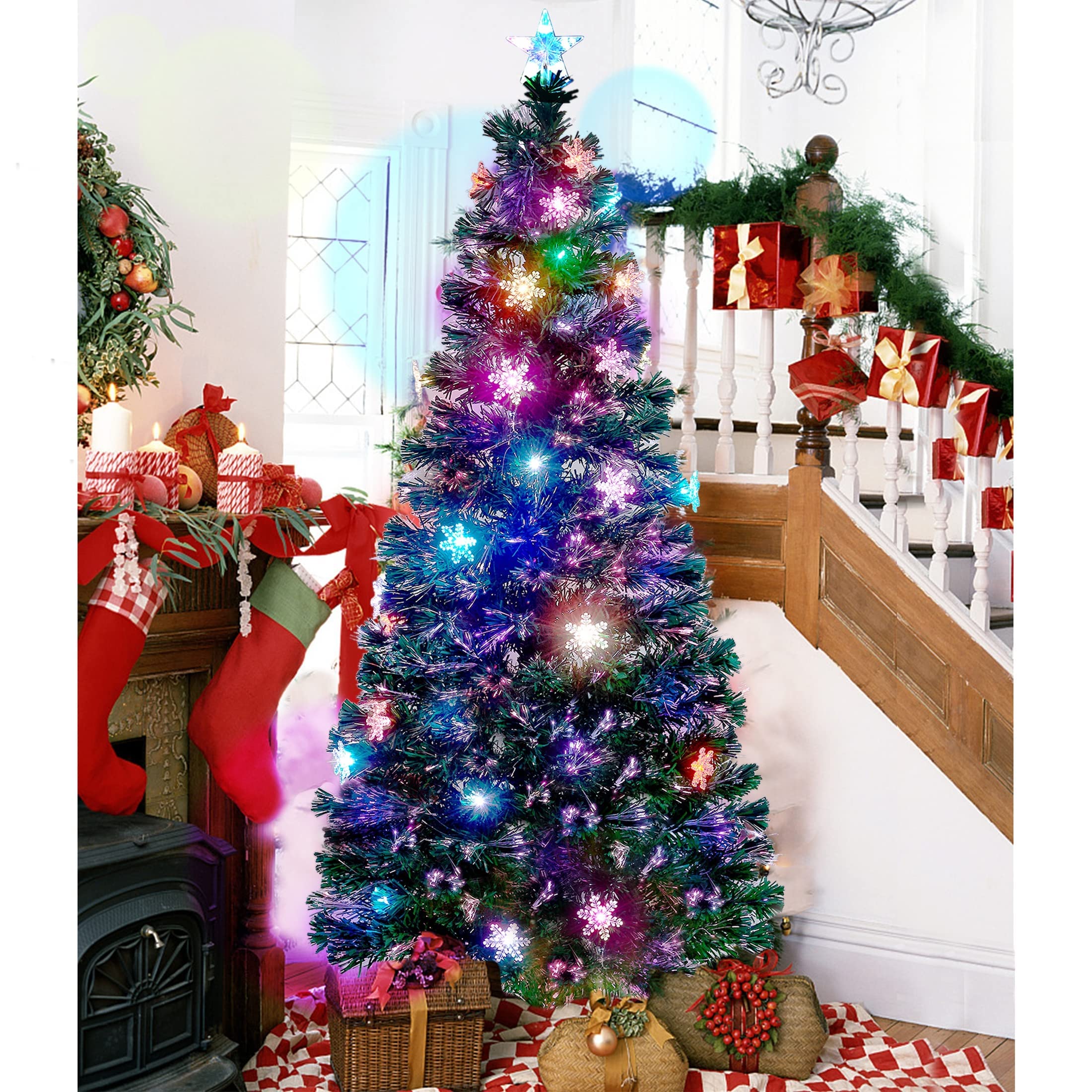 Foto 5 | Árbol De Navidad Artificial Juegoal Preiluminado De 1,8 M Con Luces Rgb - Venta Internacional.