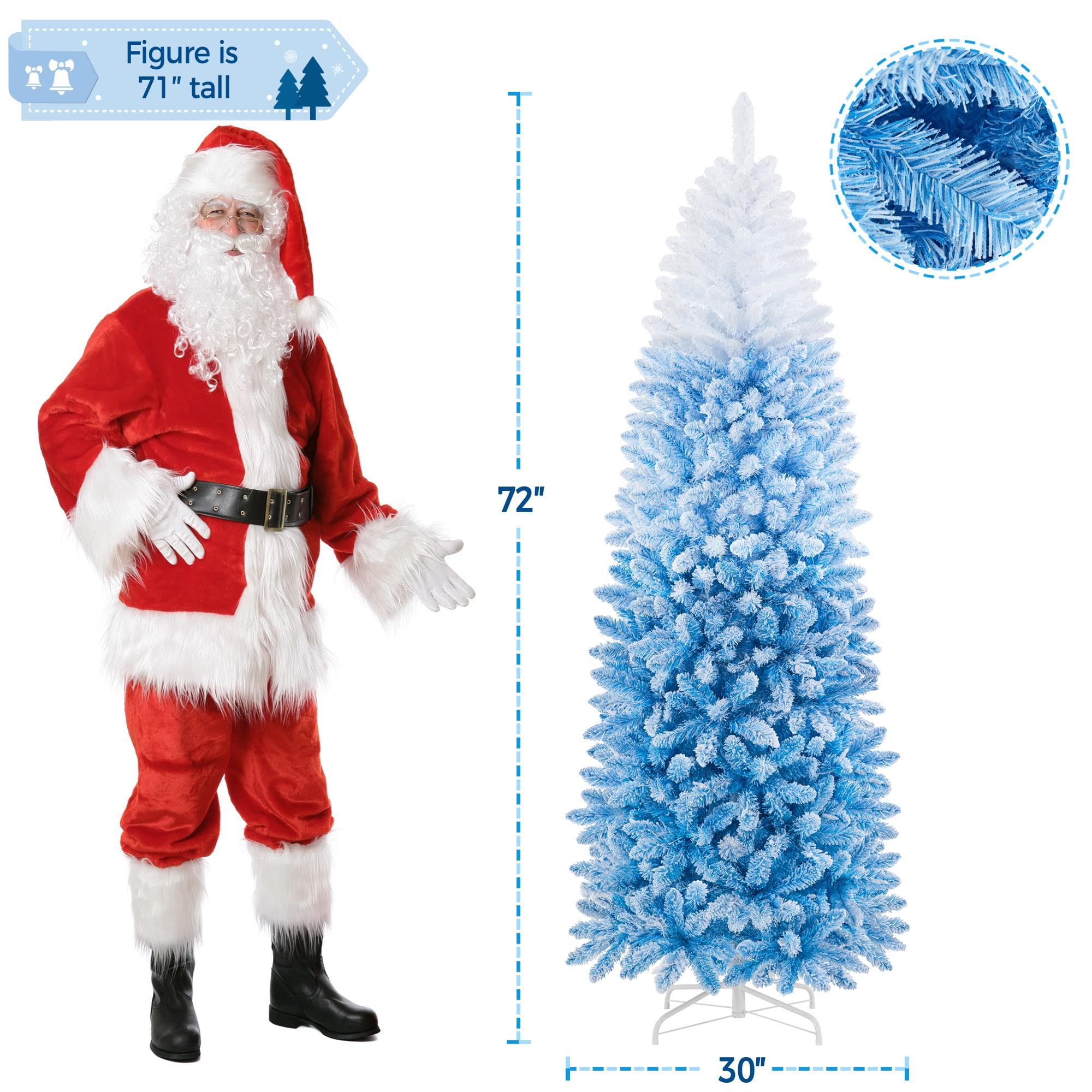 Foto 4 pulgar | Lápiz Preiluminado Con Forma De Nieve Yaheetech Con Forma De Árbol De Navidad De 6 Pies - Venta Internacional.