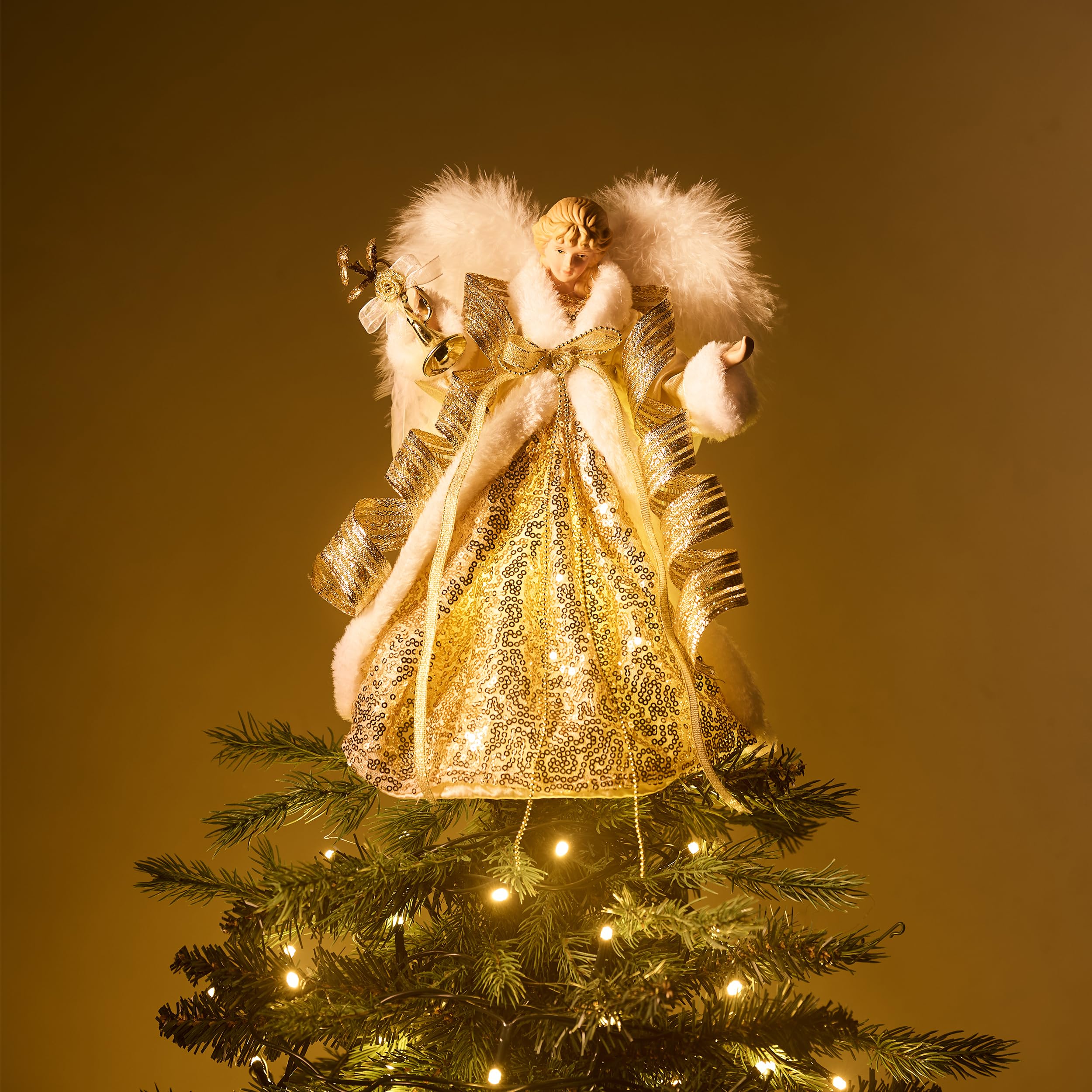 Foto 2 | Decoración Para Árbol De Ángel De Navidad Valery Madelyn, 30 Cm, Con Luz Led - Venta Internacional.