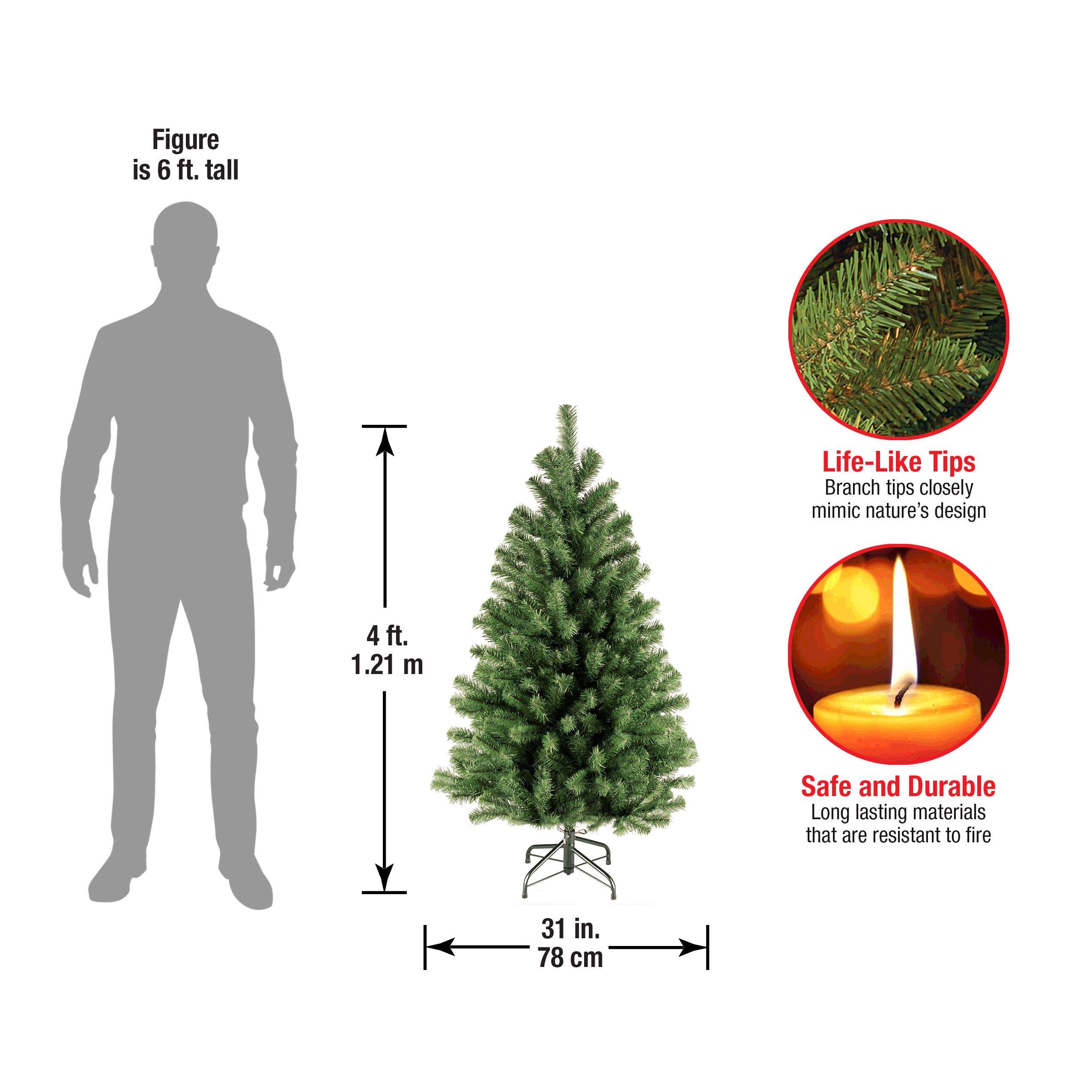 Foto 4 pulgar | Árbol De Navidad, National Tree Company, North Valley Spruce, 4 Pies - Venta Internacional.