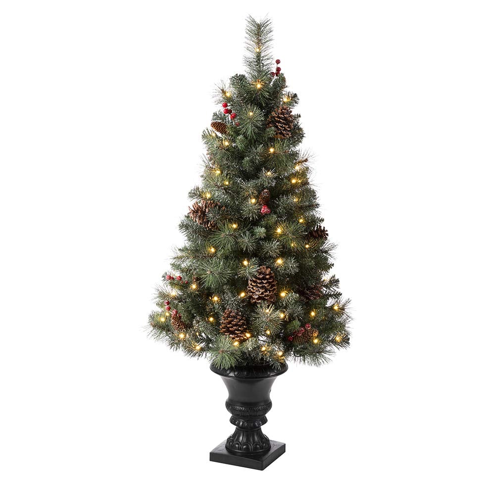 Árbol De Navidad Glitzhome Flocado De 1,2 M Con Luces Y Decoración, 1 Unidad - Venta Internacional. $3,368