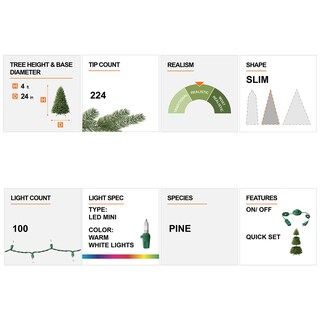 Foto 6 | Árbol De Navidad Glitzhome Flocado De 1,2 M Con Luces Y Decoración, 1 Unidad - Venta Internacional.