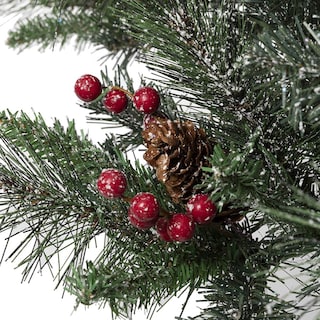 Foto 7 | Árbol De Navidad Glitzhome Flocado De 1,2 M Con Luces Y Decoración, 1 Unidad - Venta Internacional.