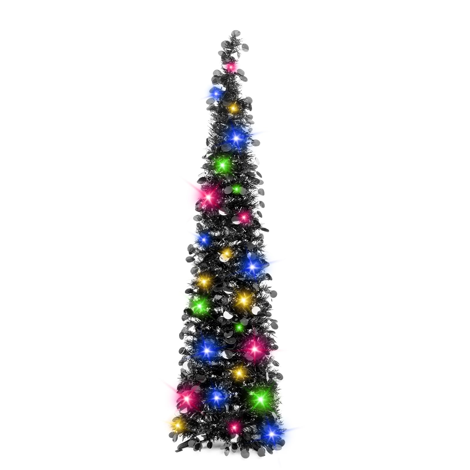 Foto 2 pulgar | Árbol De Navidad Macting De 5 Pies Con Luces Desplegables, Color Negro - Venta Internacional.