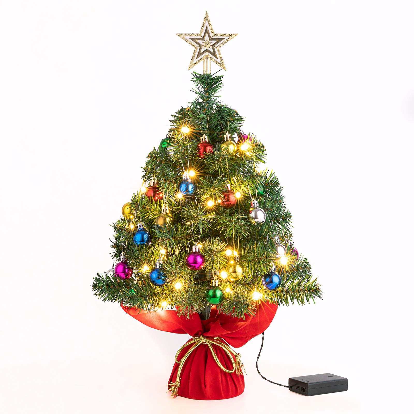 Foto 2 pulgar | Árbol de Navidad de Mesa Sunnyglade con Luces y Adornos - Venta Internacional