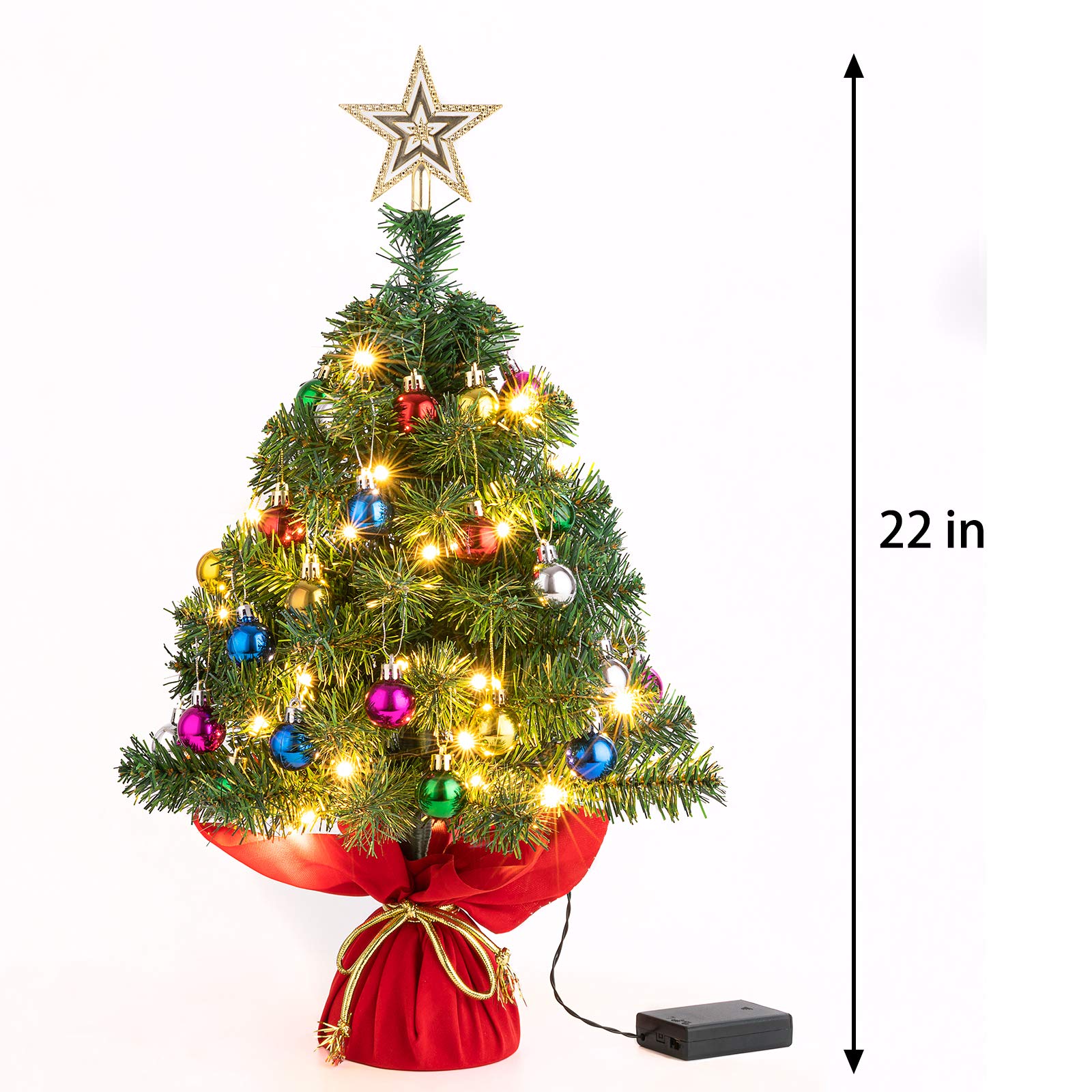 Foto 6 | Árbol de Navidad de Mesa Sunnyglade con Luces y Adornos - Venta Internacional