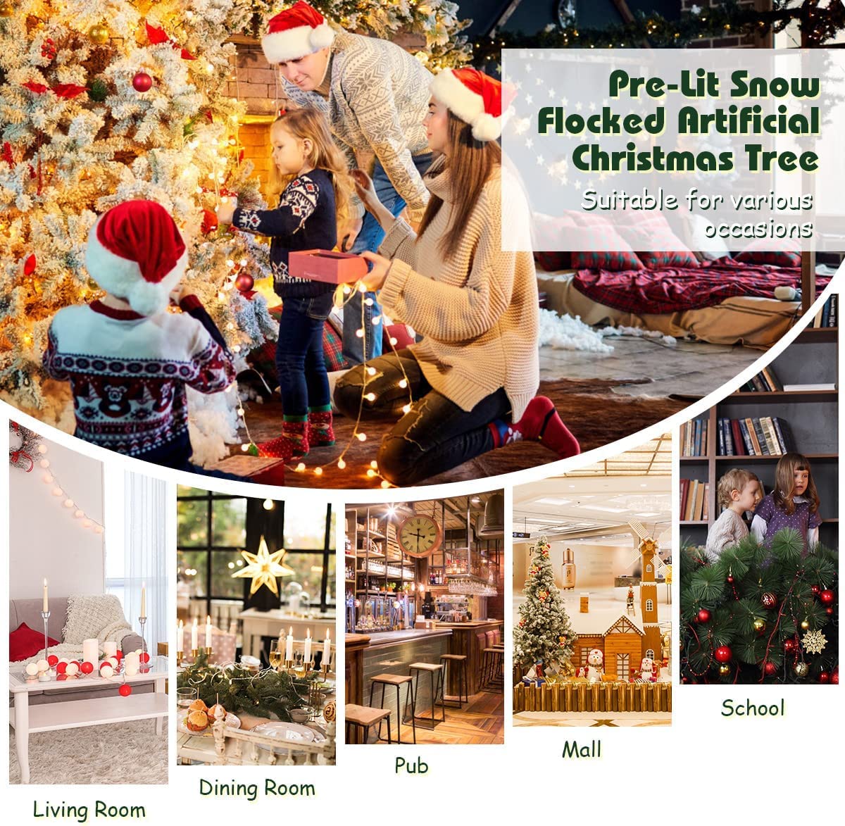 Foto 4 pulgar | Árbol de Navidad Renatone Artificial Preiluminado de 6 pies con Luz LED - Venta Internacional