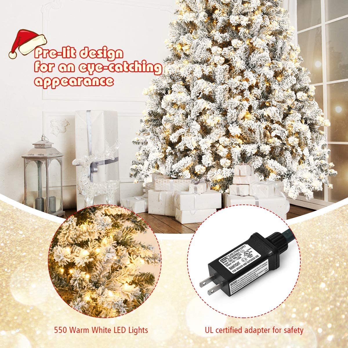 Foto 5 pulgar | Árbol de Navidad Renatone Artificial Preiluminado de 6 pies con Luz LED - Venta Internacional