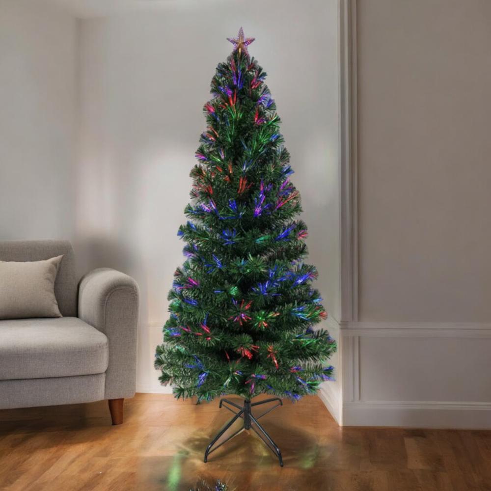 Foto 4 pulgar | Árbol Navidad Artificial 1.80 M Fibra Óptica Pino Frondoso