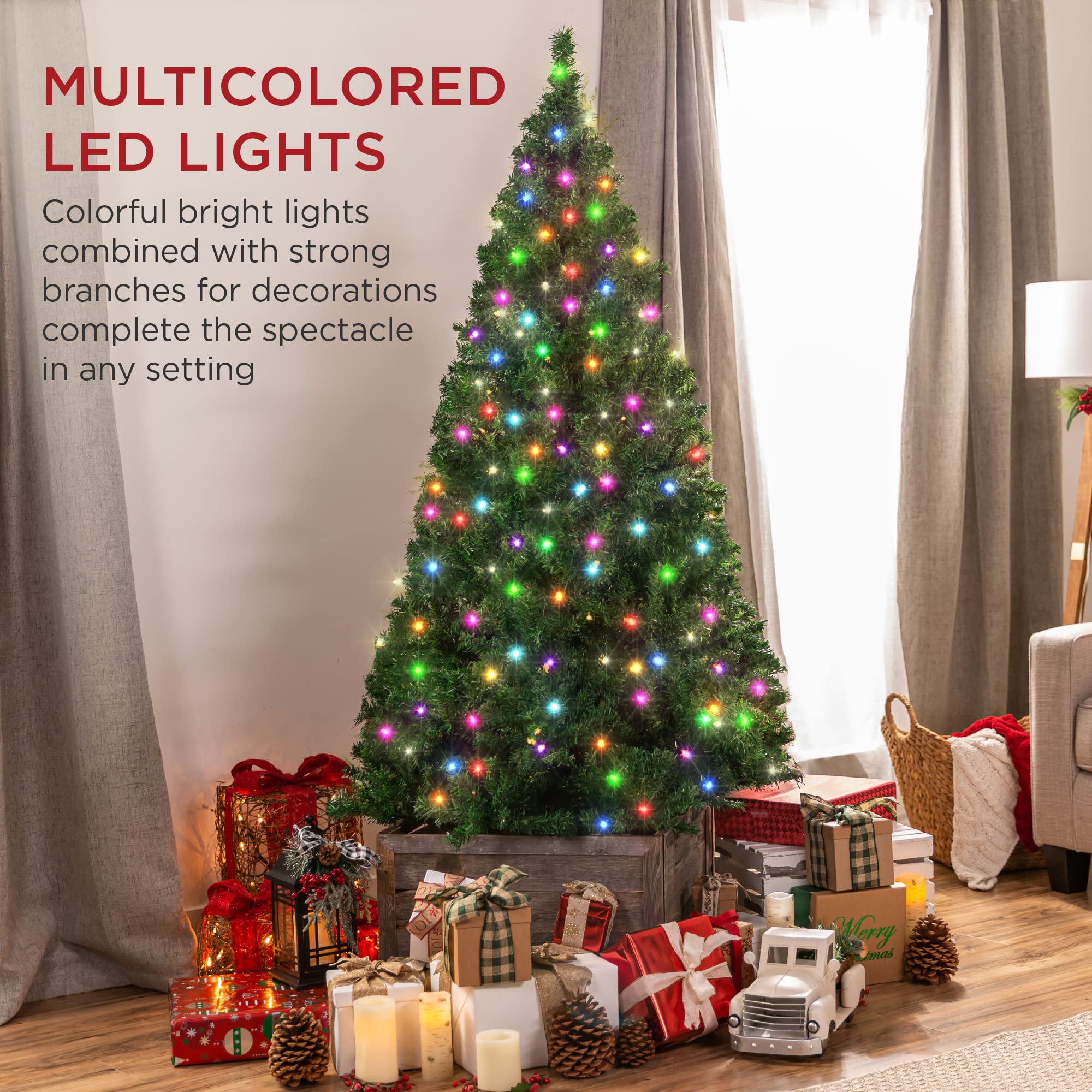 Foto 7 pulgar | Árbol De Navidad Best Choice Products con Luces Led-Venta Internacional