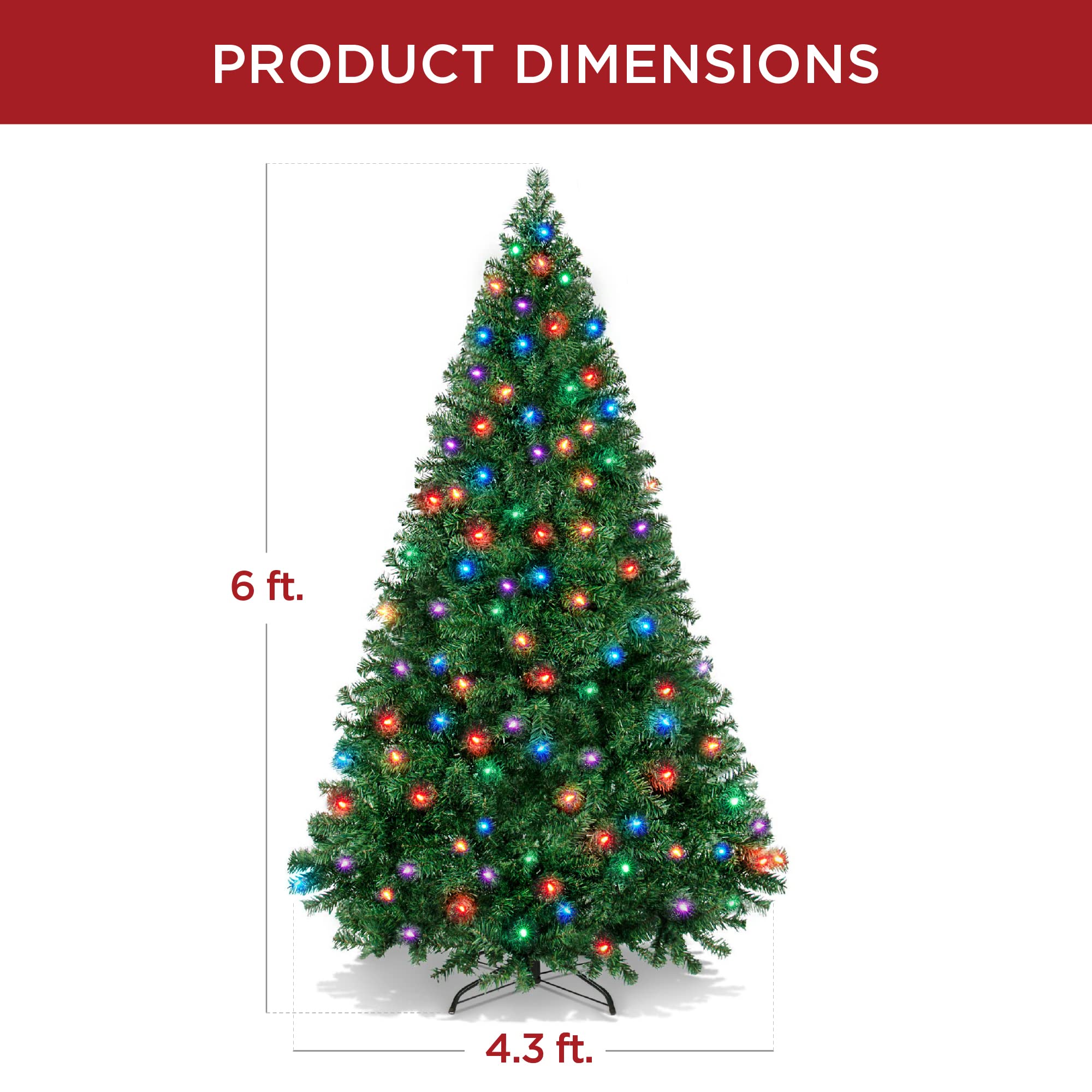 Foto 7 | Árbol De Navidad Best Choice Products con Luces Led-Venta Internacional