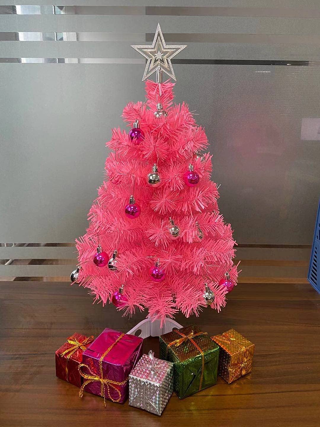 Foto 7 | Árbol de Navidad Mini Prextex  Rosa de 23" con Luces y Adornos - Venta Internacional