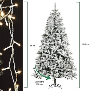 Foto 3 | Árbol De Navidad Artificial 1.80 M + 250 Serie Luces Led 25m