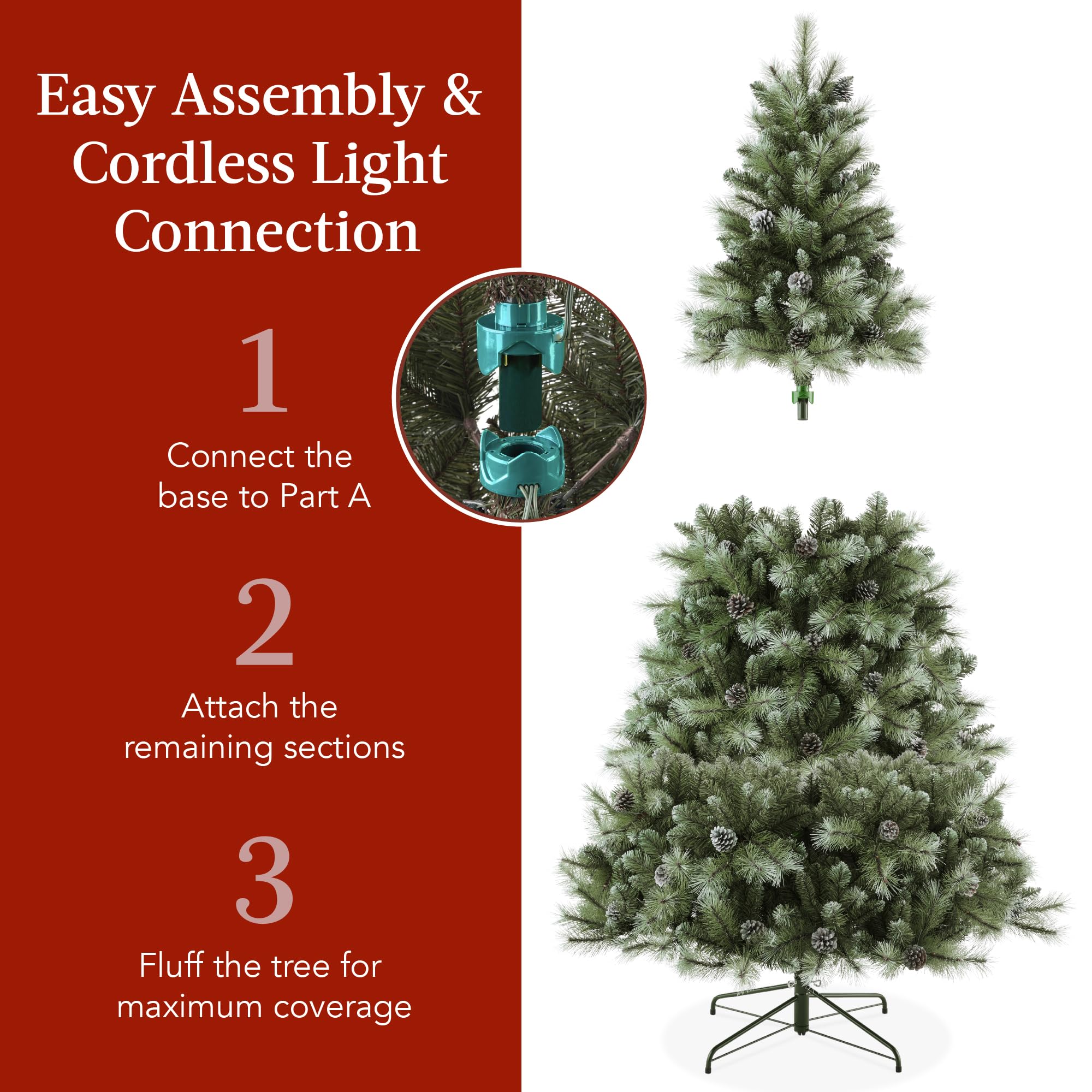 Foto 4 | Árbol de Navidad Best Choice Products De 1.4 Metros con Luces Y Soporte - Venta Internacional