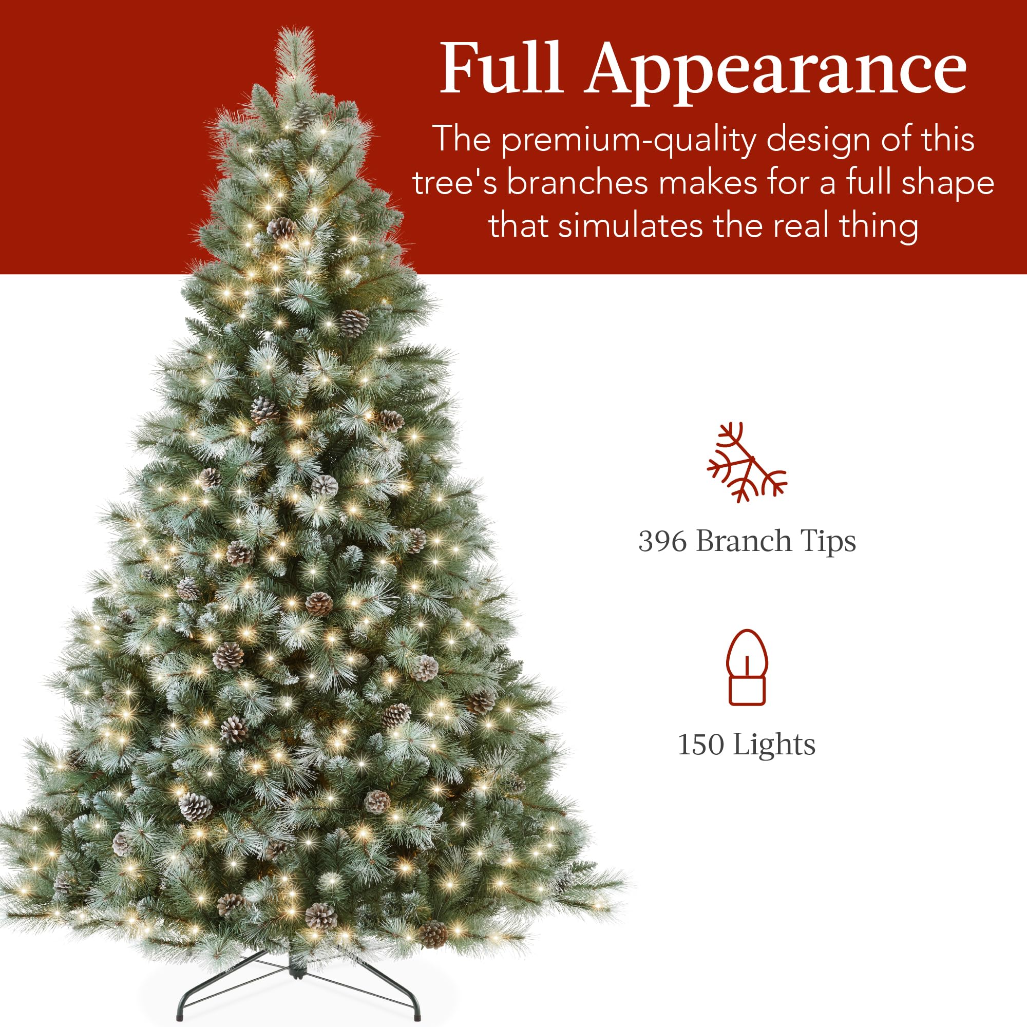 Foto 5 | Árbol de Navidad Best Choice Products De 1.4 Metros con Luces Y Soporte - Venta Internacional