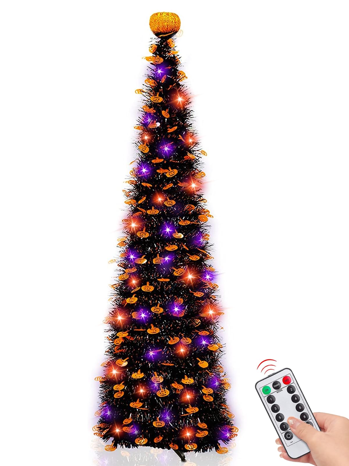 Árbol De Halloween Turnmeon De 1,5 M Con 50 Luces Led, 8 Modos De Control Remoto - Venta Internacional. $936