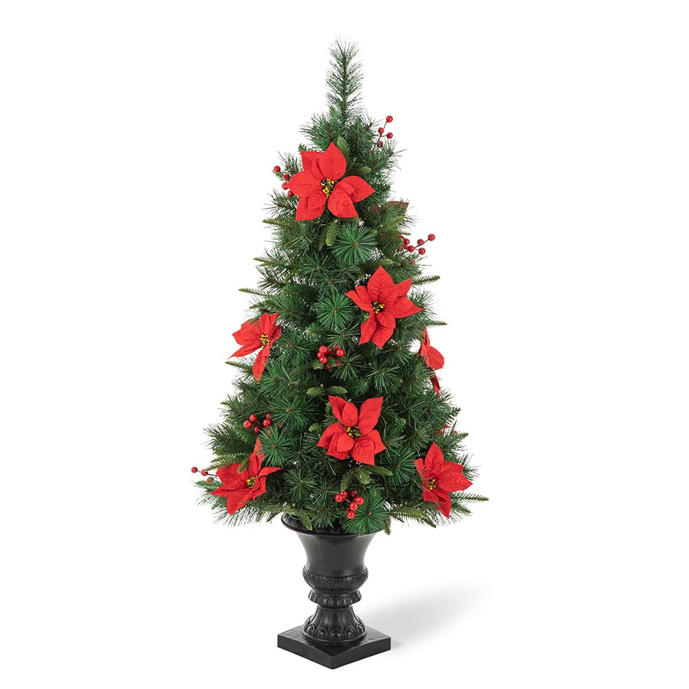 Foto 4 pulgar | Árbol de Navidad Glitzhome de Pino Preiluminado de 4 Pies con Luces y Decoración - Venta Internacional