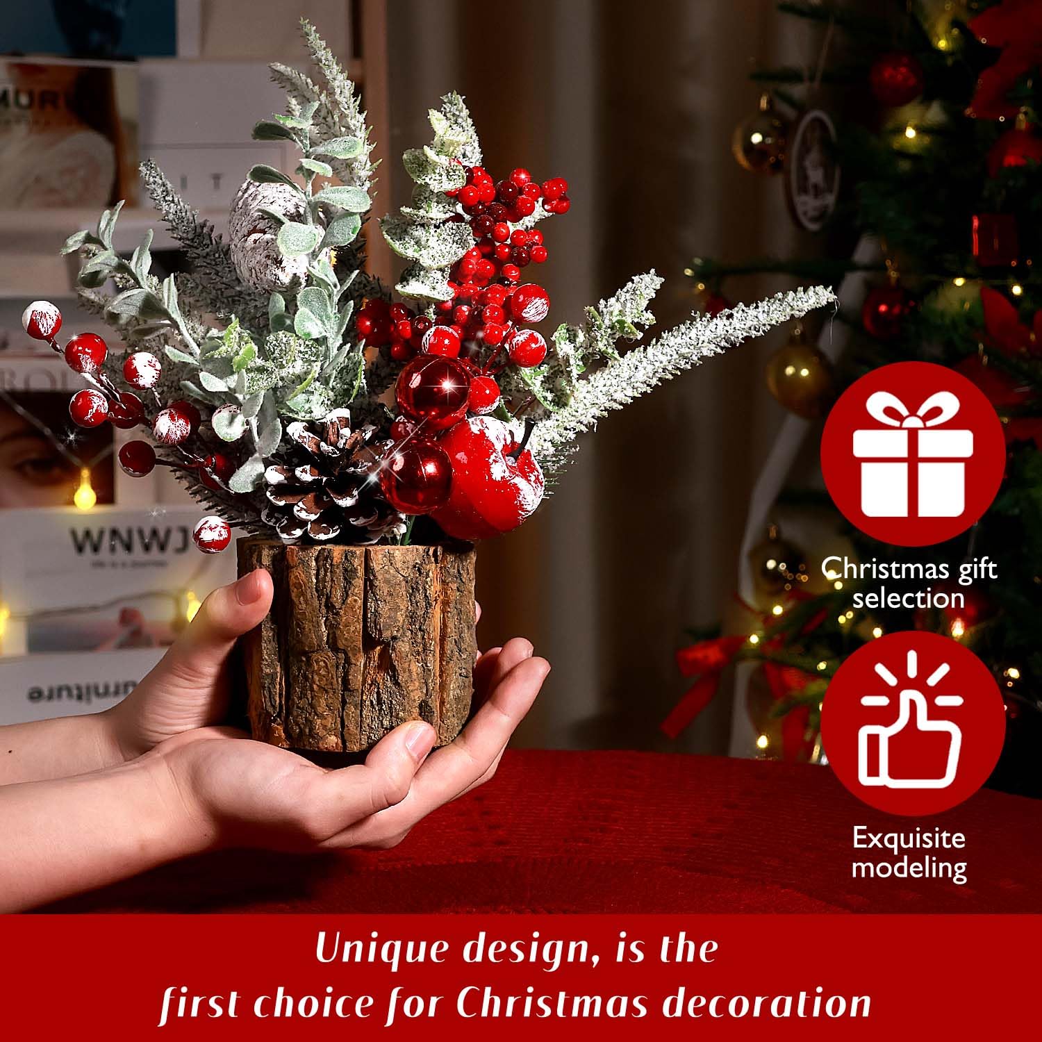 Foto 3 pulgar | Adorno de Navidad Kpx Artificial para Mesa - Venta Internacional