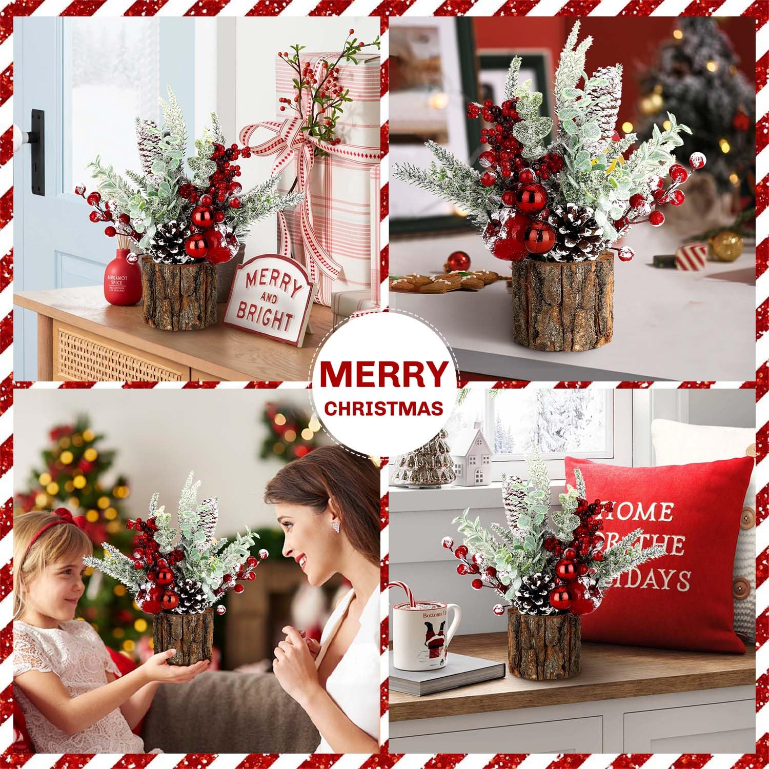 Foto 6 pulgar | Adorno de Navidad Kpx Artificial para Mesa - Venta Internacional