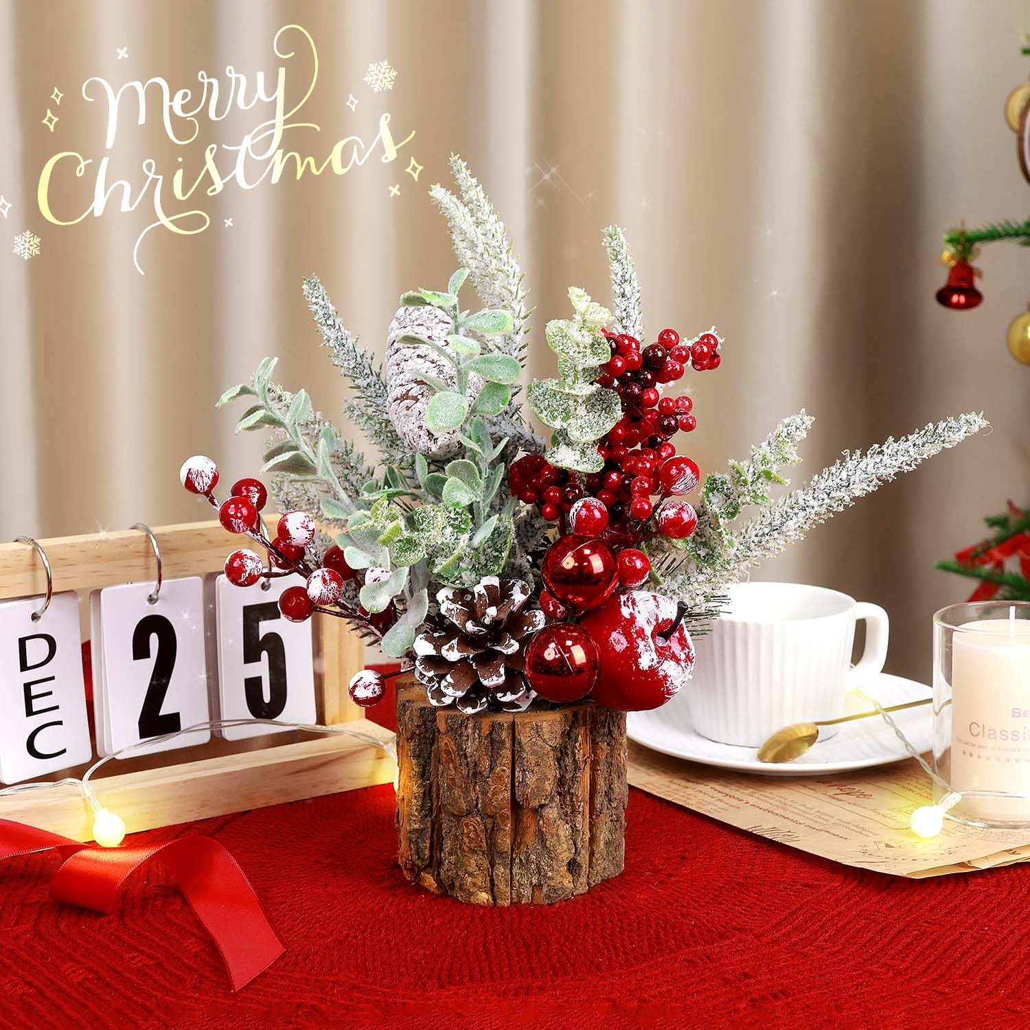 Foto 7 pulgar | Adorno de Navidad Kpx Artificial para Mesa - Venta Internacional