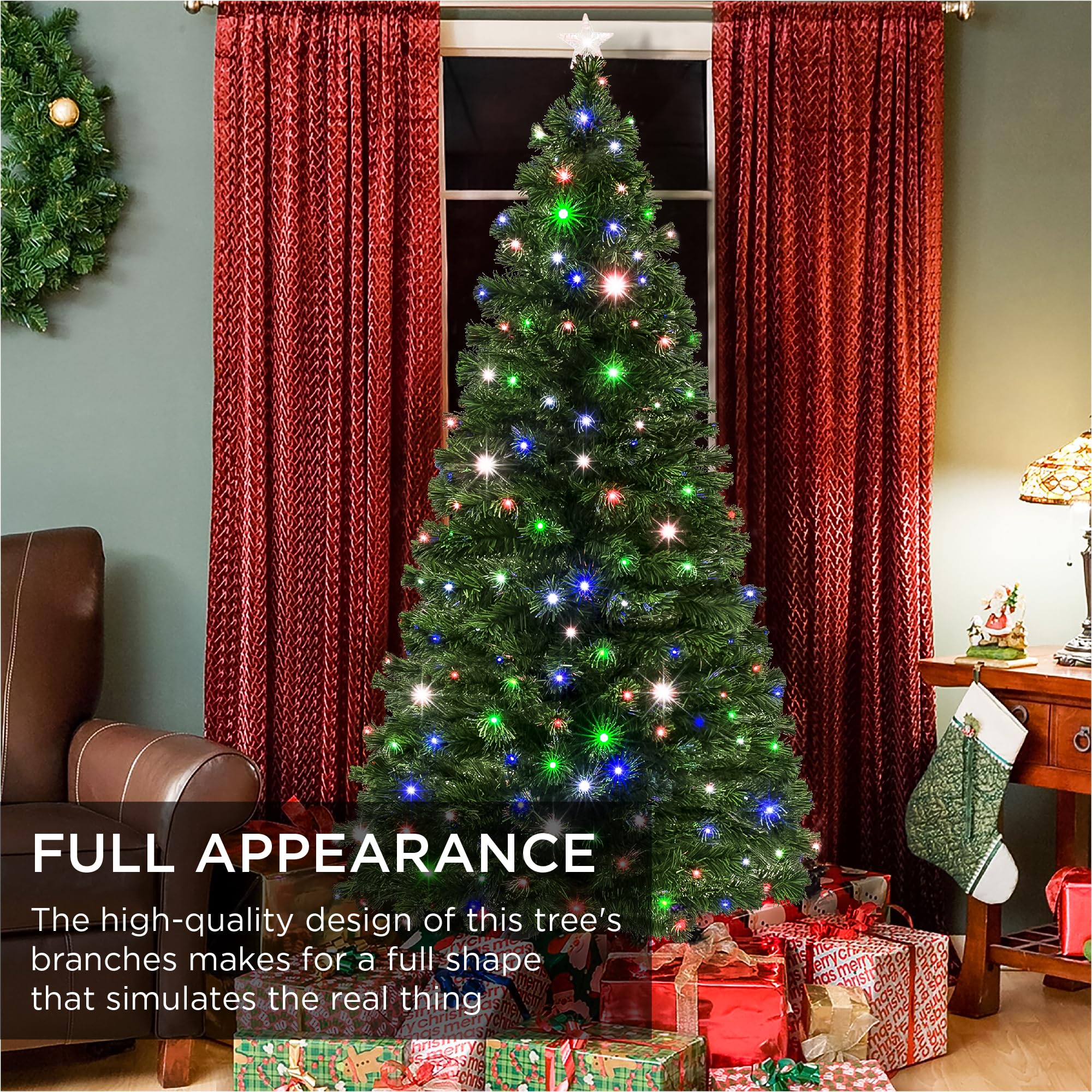 Foto 2 | Árbol de Navidad Best Choice Products de Fibra Óptica de 6 Pies Con Led - Venta Internacional