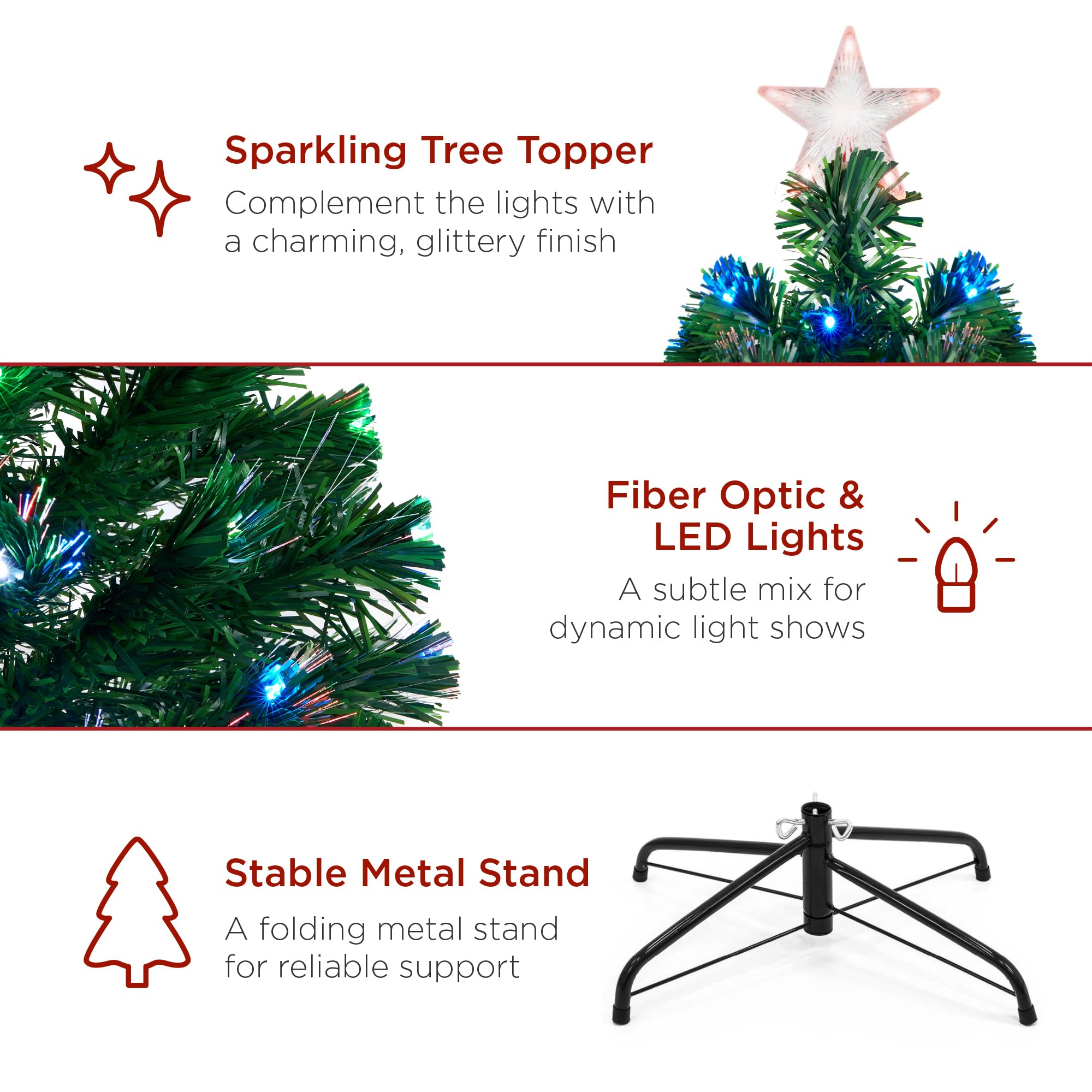 Foto 6 pulgar | Árbol de Navidad Best Choice Products de Fibra Óptica de 6 Pies Con Led - Venta Internacional