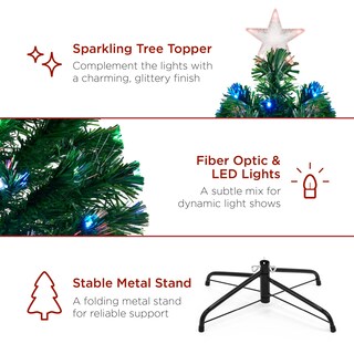 Foto 5 | Árbol de Navidad Best Choice Products de Fibra Óptica de 6 Pies Con Led - Venta Internacional