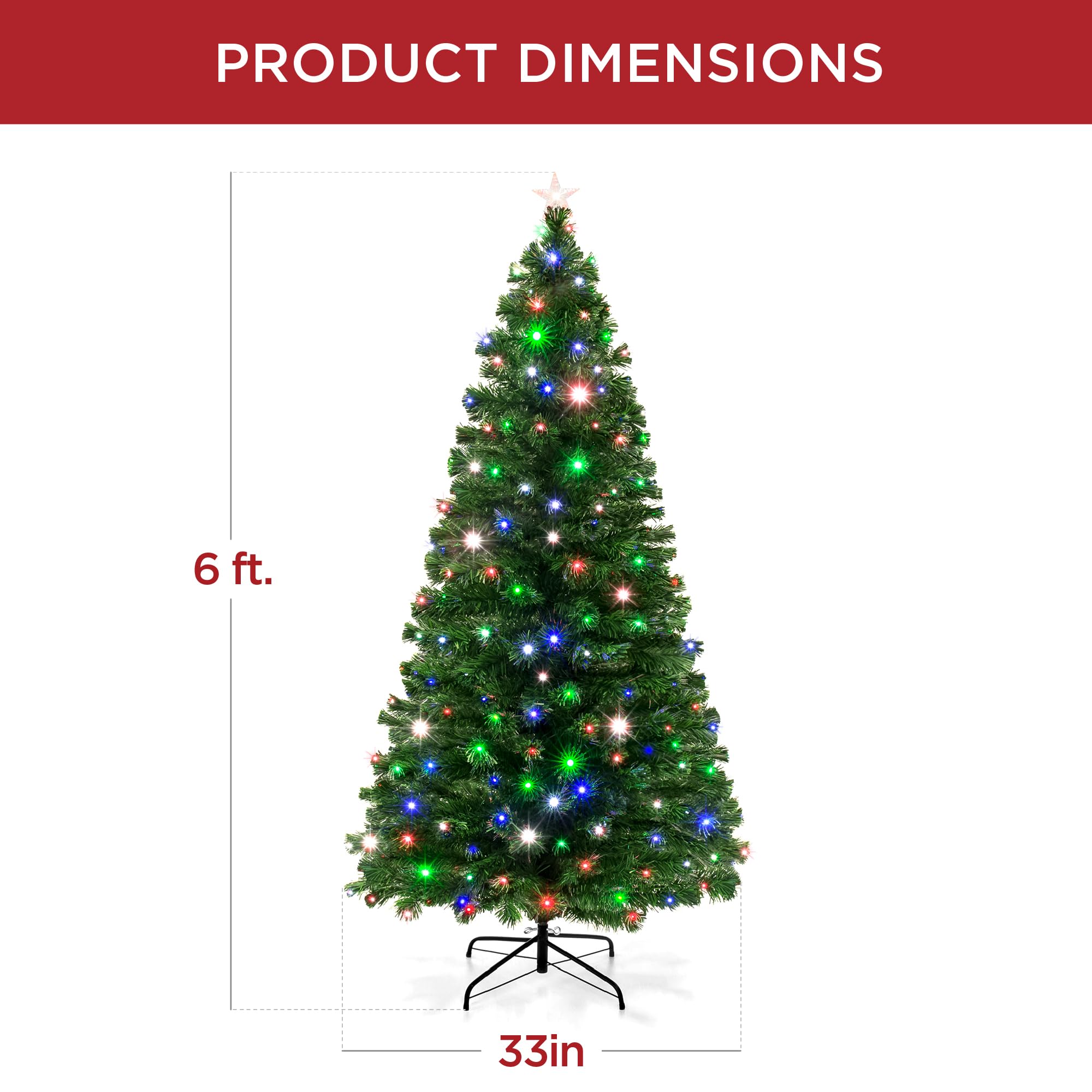 Foto 8 pulgar | Árbol de Navidad Best Choice Products de Fibra Óptica de 6 Pies Con Led - Venta Internacional