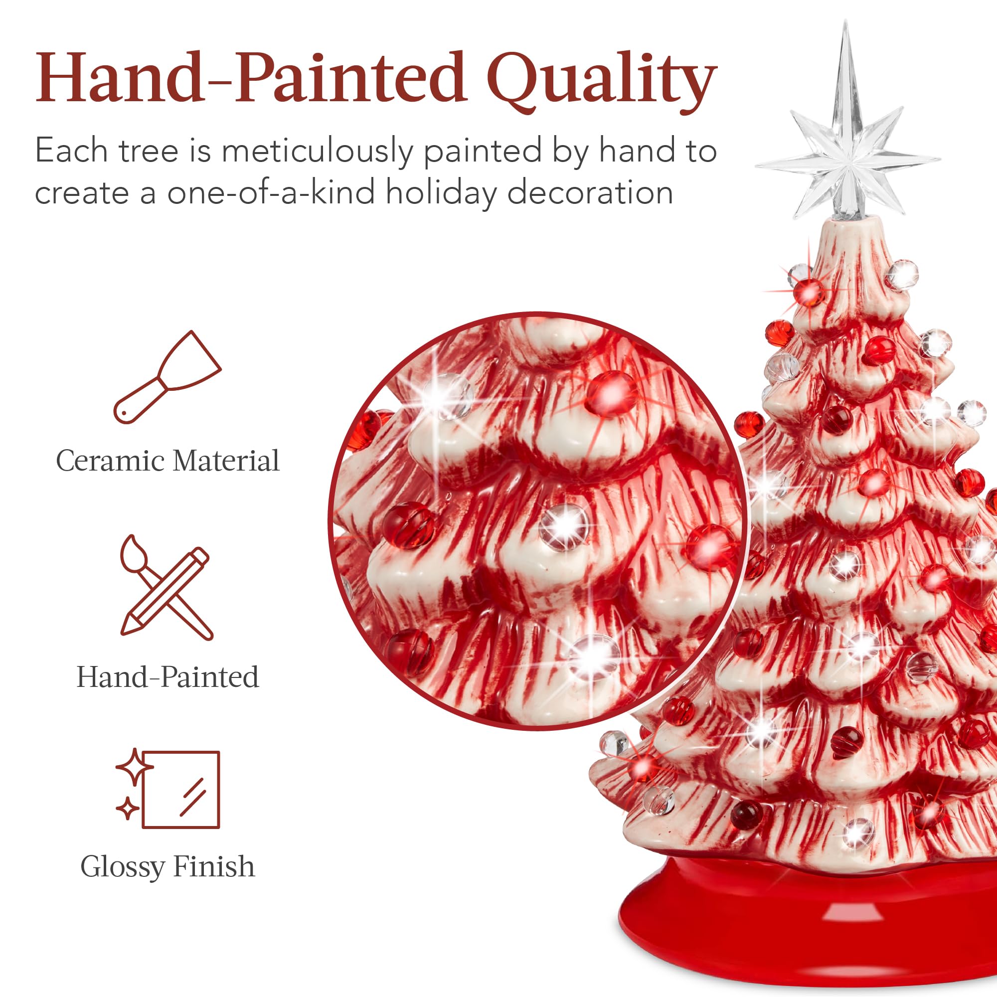 Foto 3 pulgar | Árbol Navideño de Cerámica Best Choice Products con Luces Led-Venta Internacional